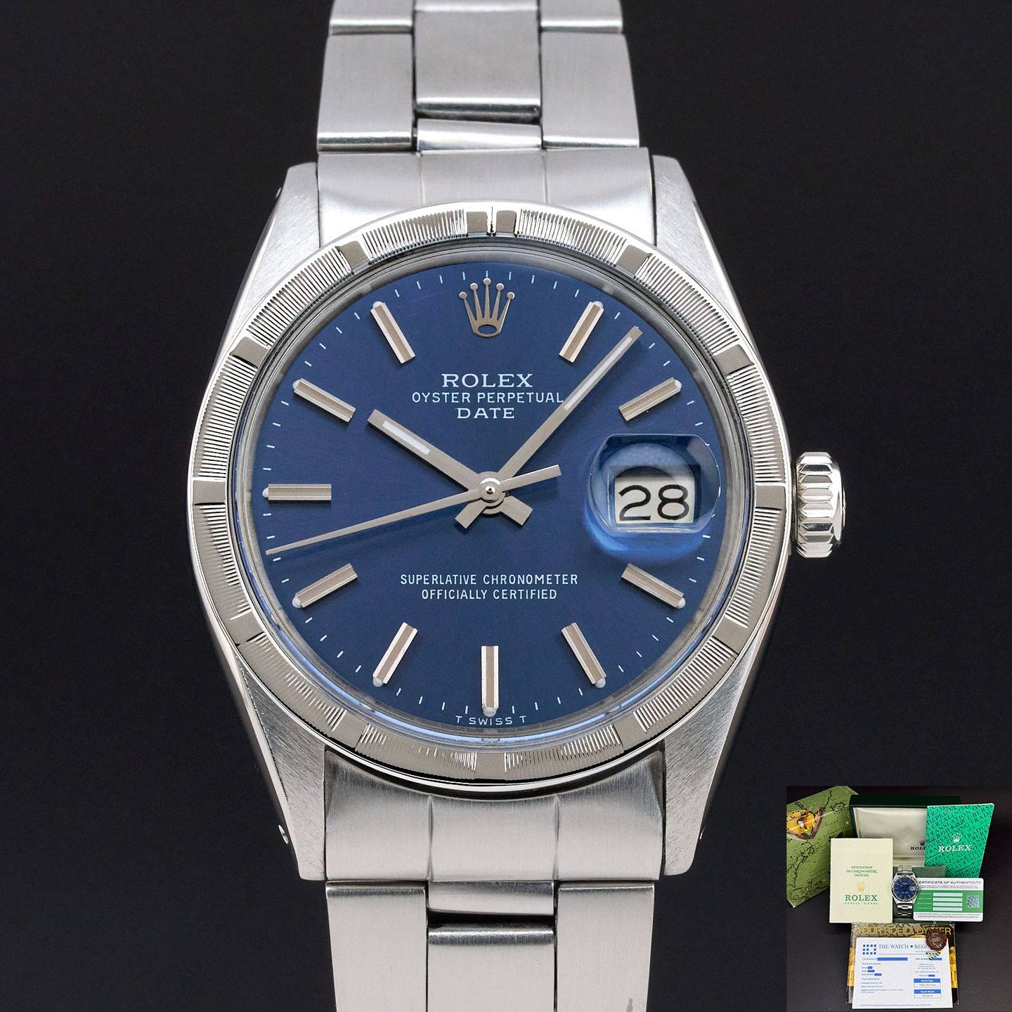 Rolex Oyster Perpetual Date 1501 (1970) - Black dial 34 mm Steel case (1/8)