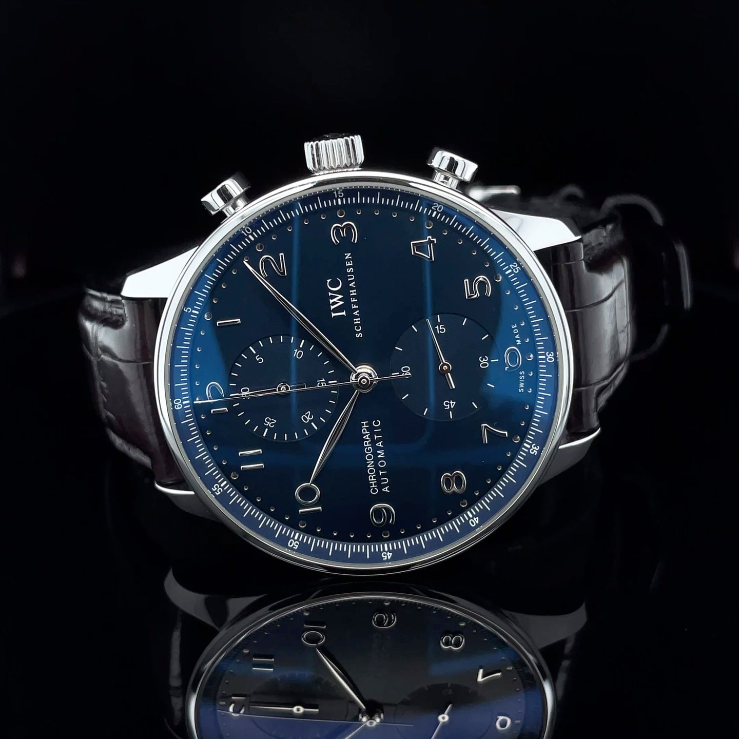 IWC Portuguese Chronograph IW371491 (2019) - Blue dial 41 mm Steel case (8/8)