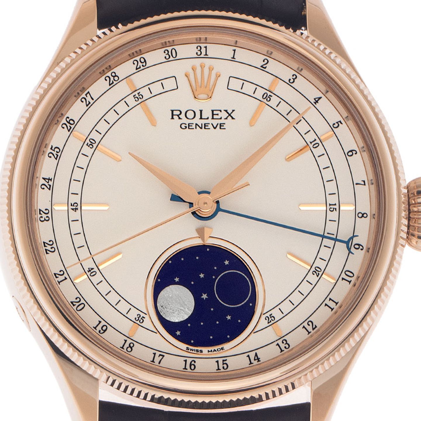 Rolex Cellini Moonphase 50535 (2022) - White dial 39 mm Rose Gold case (1/7)