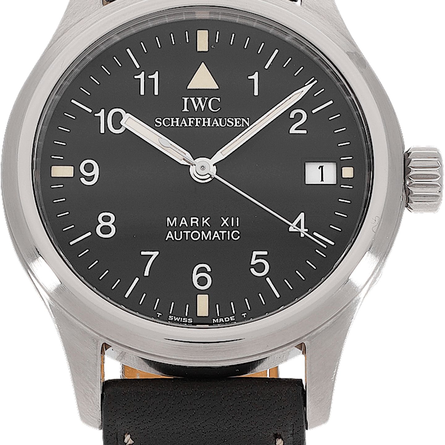 IWC Pilot Mark IW3241 (Unknown (random serial)) - Black dial 36 mm Steel case (2/5)