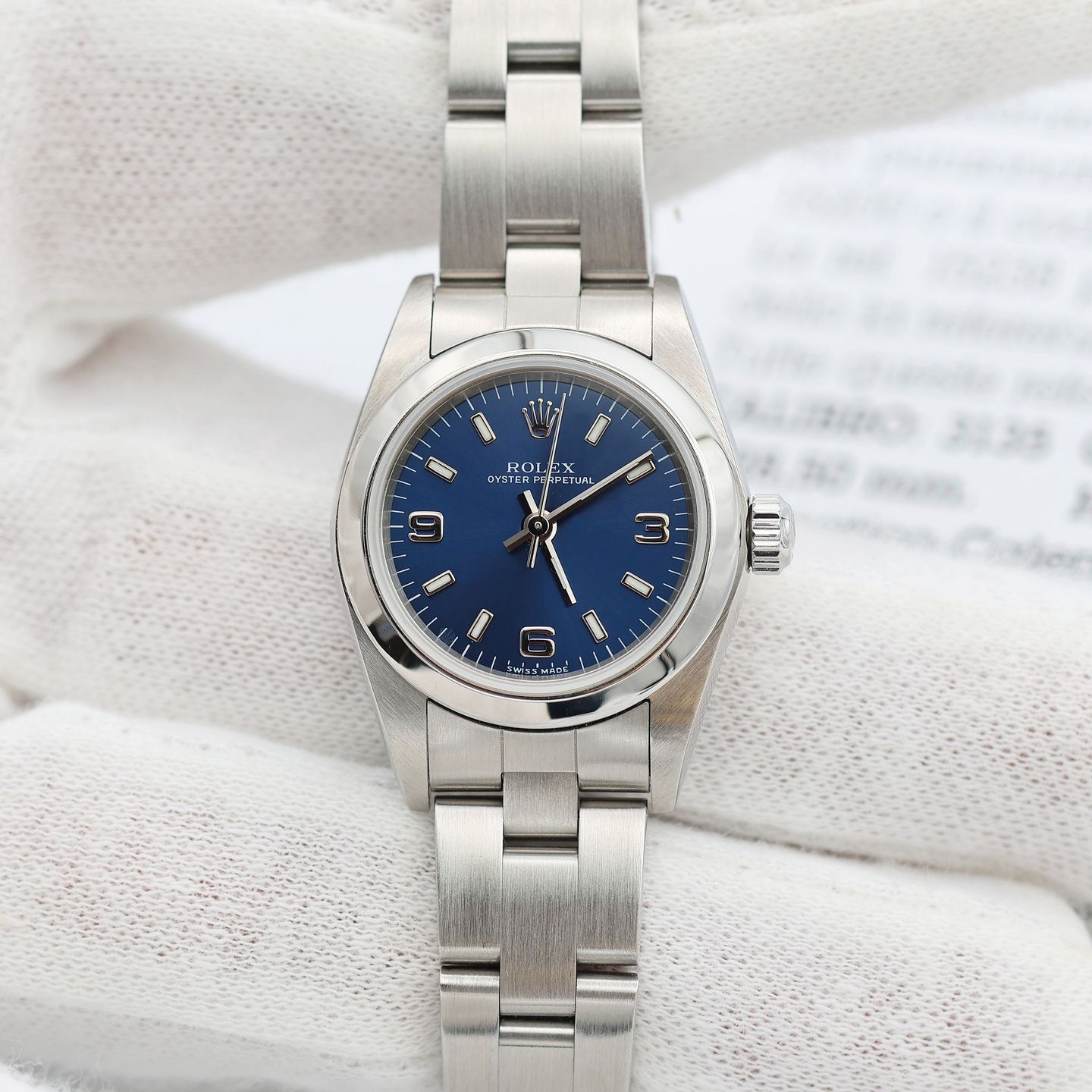 Rolex Oyster Perpetual 76080 (Onbekend (willekeurig serienummer)) - Blauw wijzerplaat 24mm Staal (4/8)