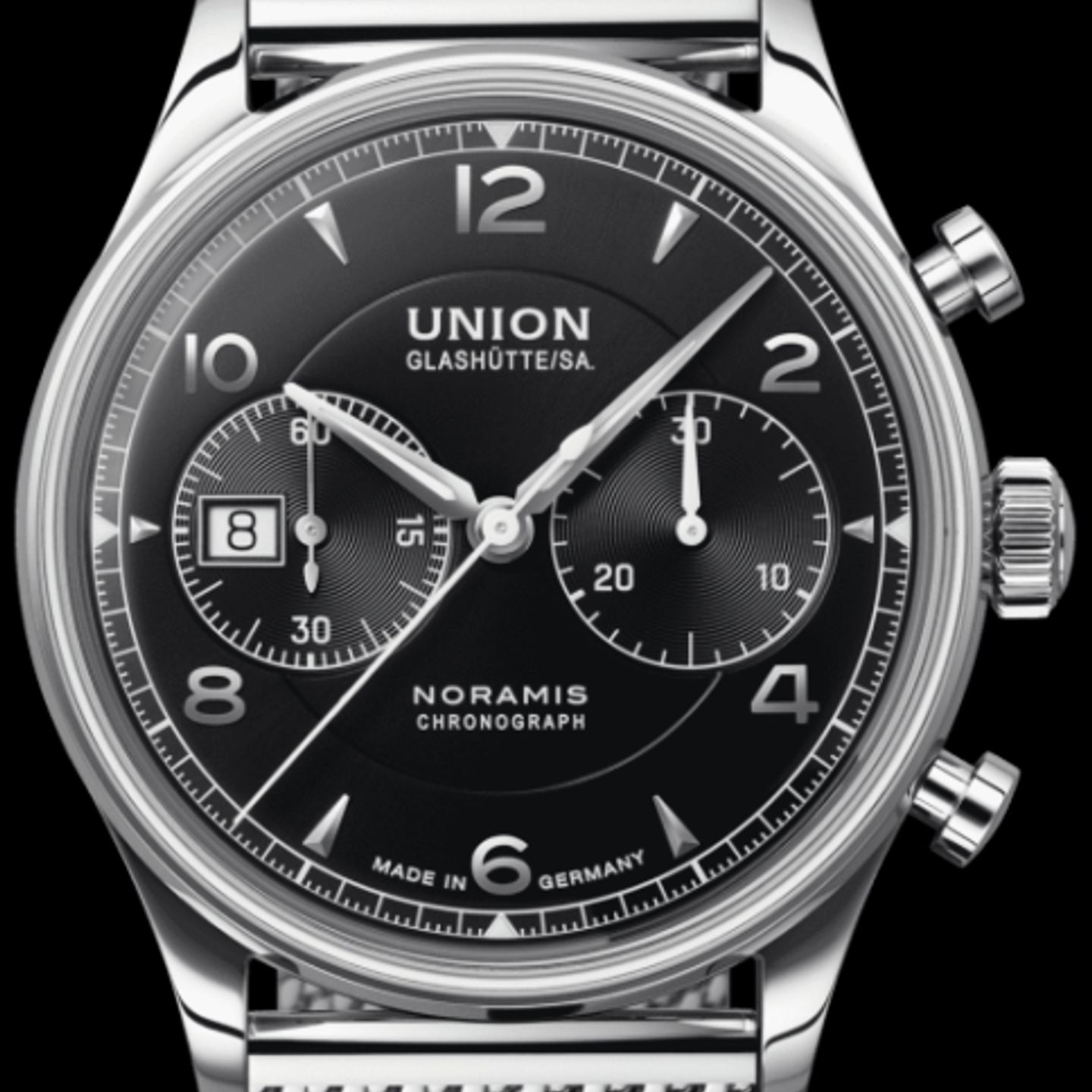 Union Glashütte Noramis Chronograph D012.427.11.057.00 (Unknown (random serial)) - Black dial 42 mm Steel case (1/1)