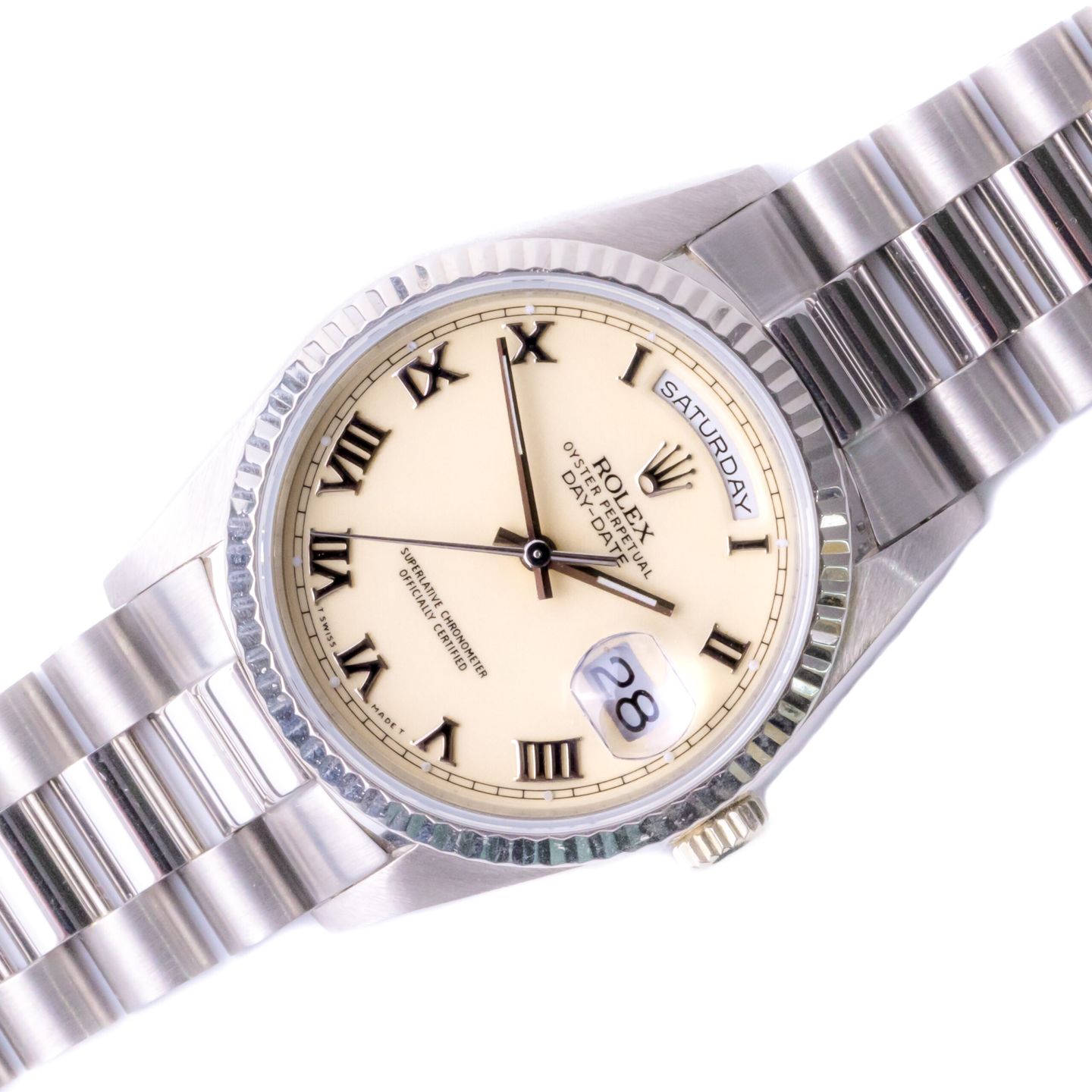 Rolex Day-Date 36 18239 (1990) - White dial 36 mm White Gold case (1/7)