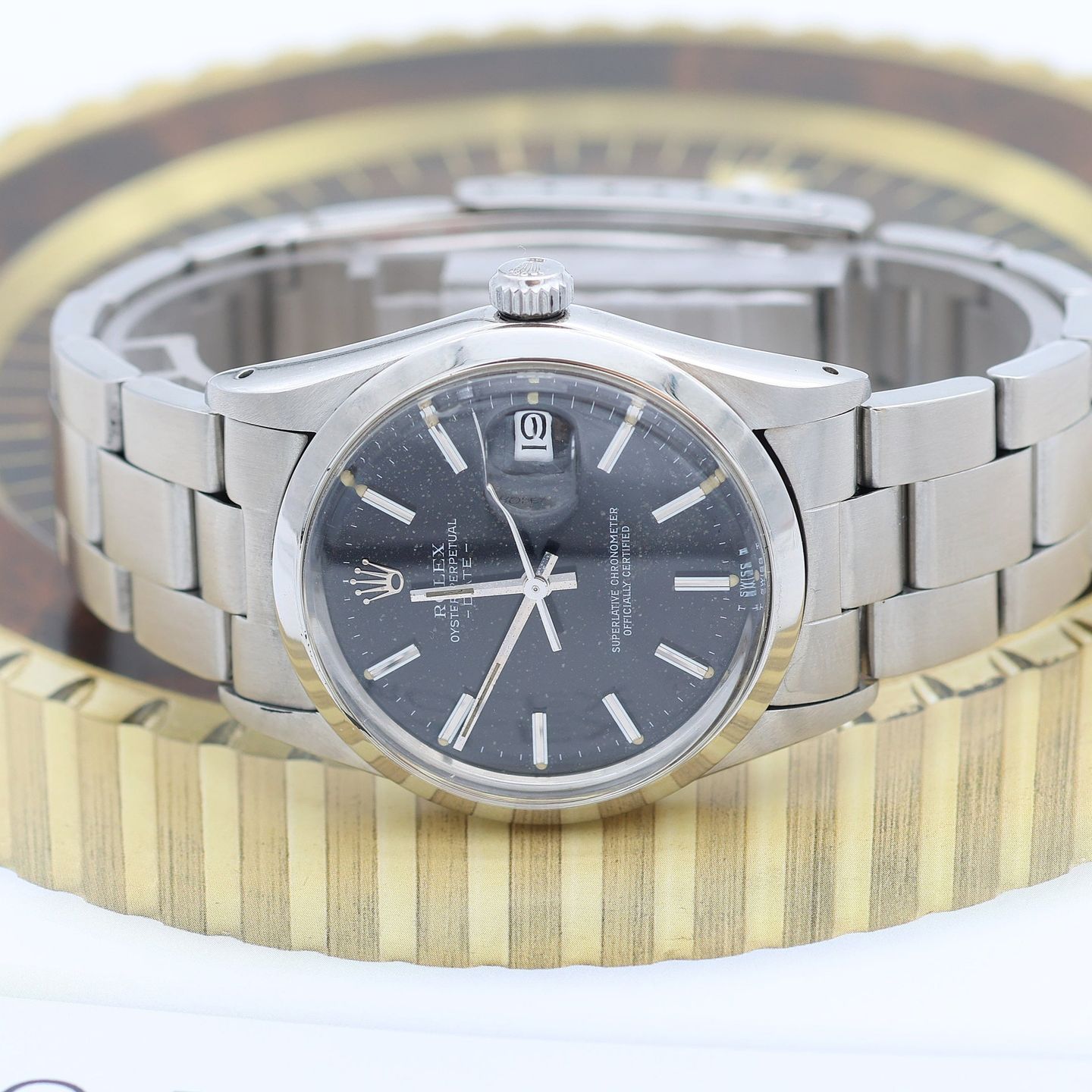 Rolex Oyster Perpetual Date 15000 (Unknown (random serial)) - Black dial 34 mm Steel case (5/8)