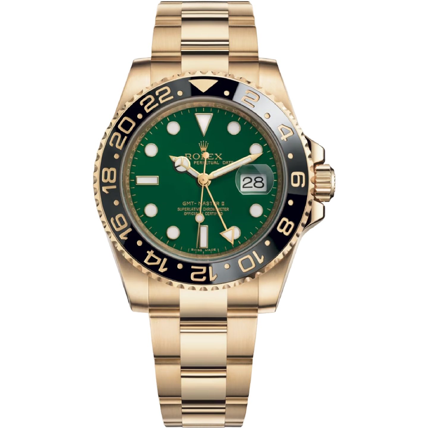 Rolex GMT-Master II 116718LN (2021) - Groen wijzerplaat 40mm Geelgoud (1/8)