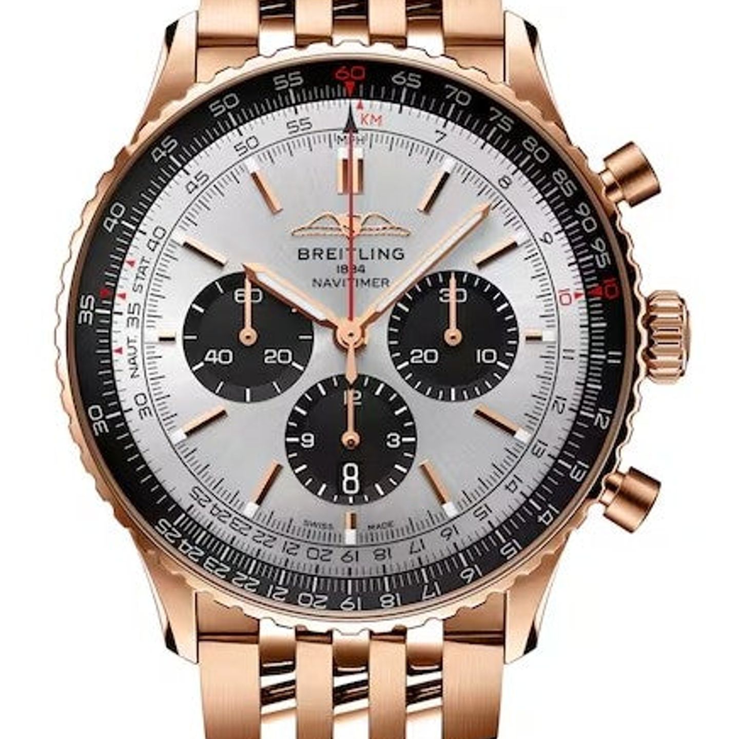 Breitling Navitimer 01 (46 MM) RB0137241G1R1 (2025) - Silver dial 46 mm Red Gold case (1/1)
