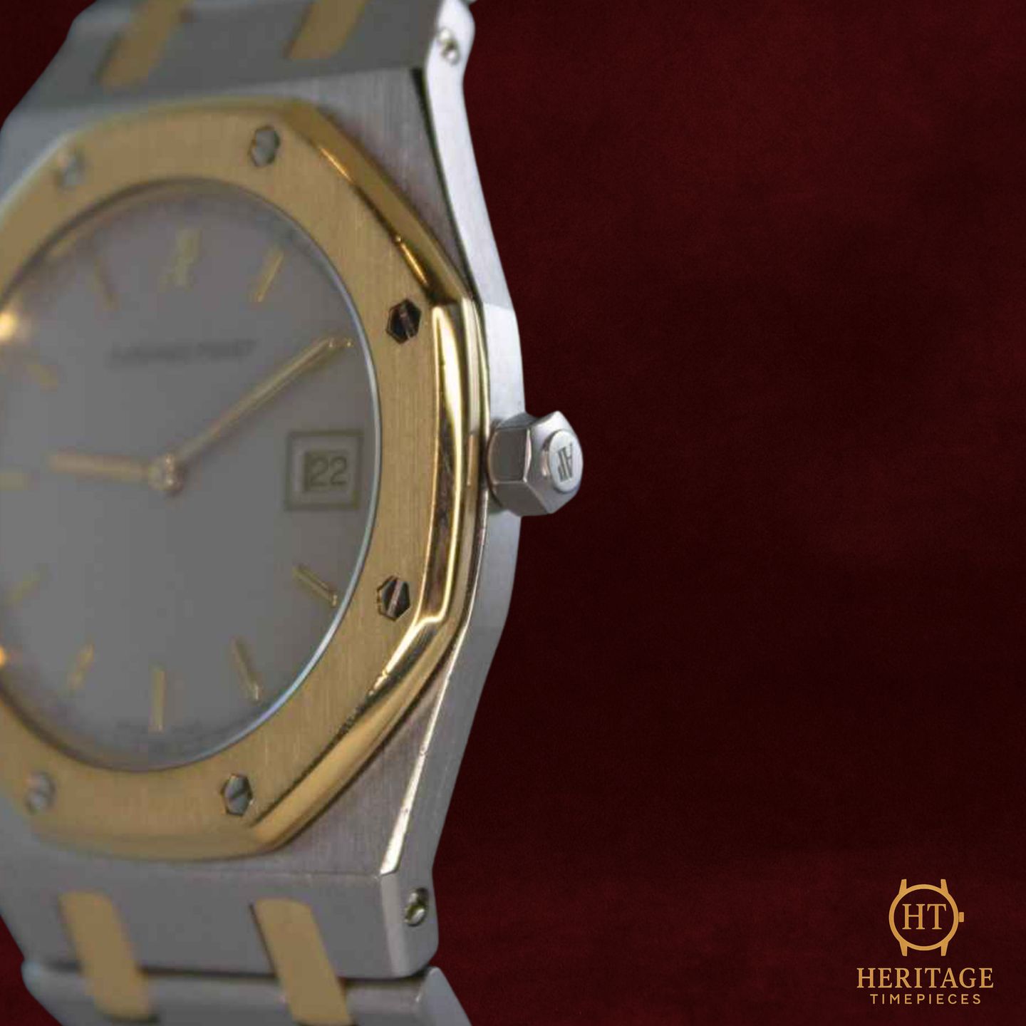 Audemars Piguet Royal Oak Lady 56175 (Unknown (random serial)) - Grey dial 33 mm Gold/Steel case (4/8)