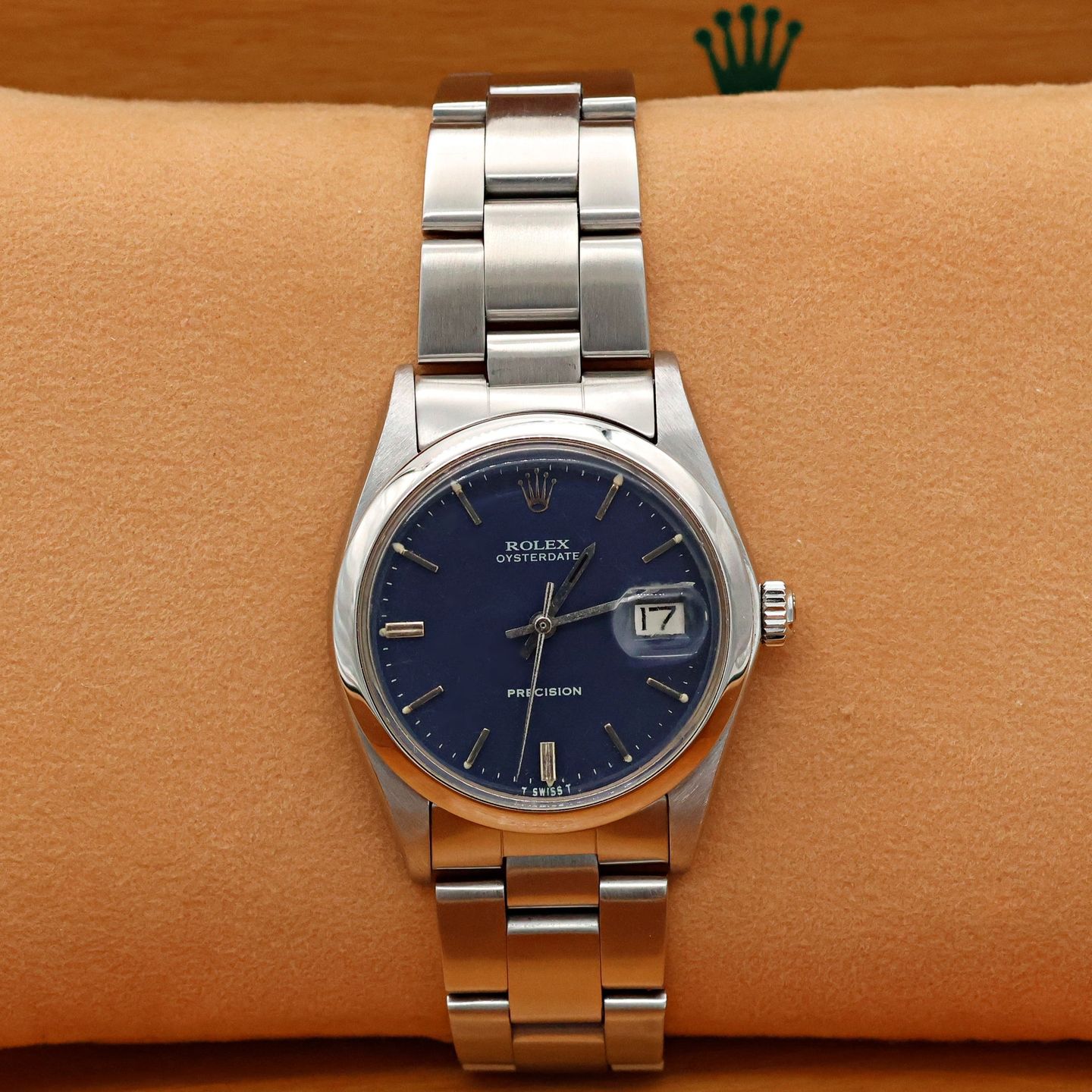 Rolex Oyster Precision 6694 (Unknown (random serial)) - Blue dial 34 mm Steel case (1/8)