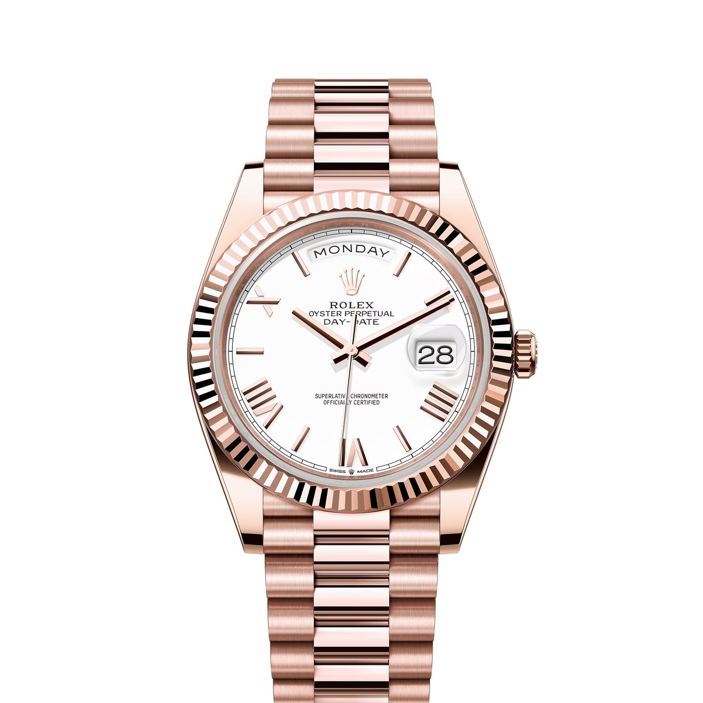 Rolex Day-Date 40 228235 (2022) - White dial 40 mm Rose Gold case (1/7)