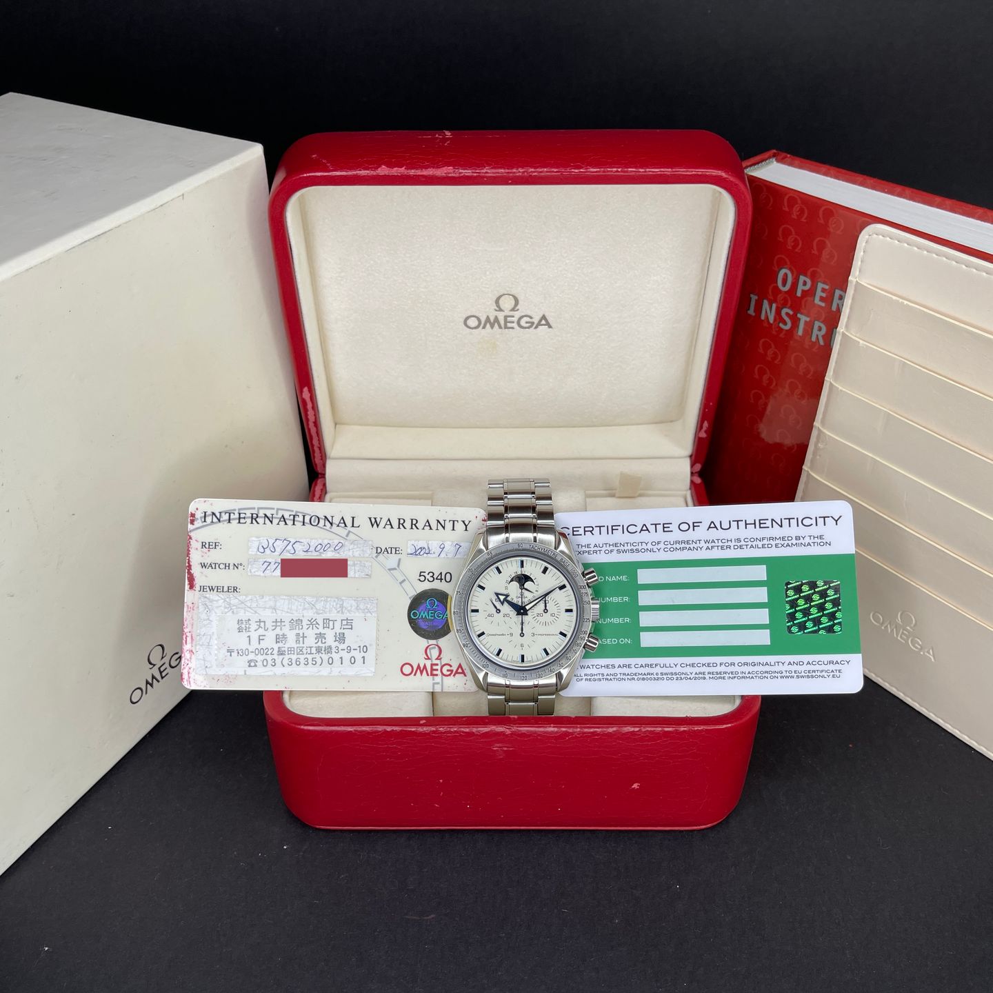 Omega Speedmaster Professional Moonwatch Moonphase 3575.20 (2002) - White dial 42 mm (2/7)