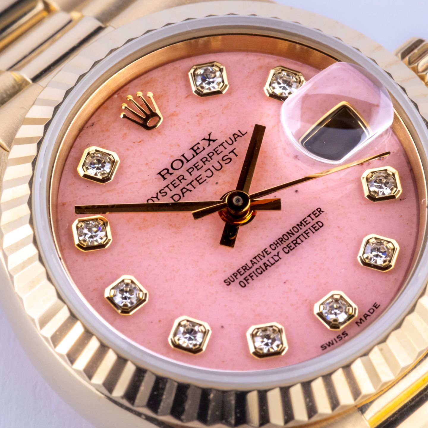 Rolex Lady-Datejust 79178 (2001) - Pink dial 26 mm Yellow Gold case (2/8)