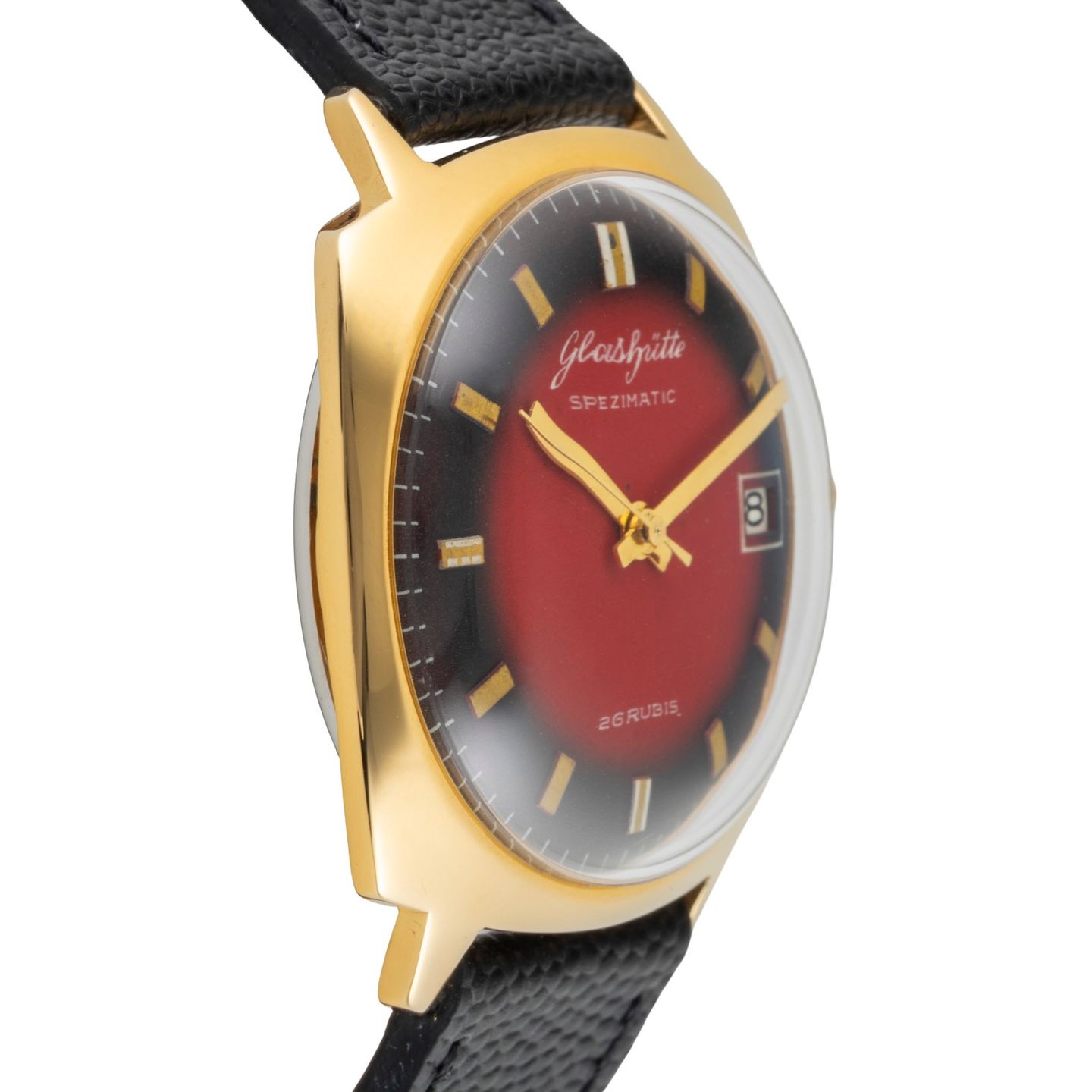 Glashütte Original Spezimat unknown (1972) - Red dial 35 mm Gold/Steel case (7/8)