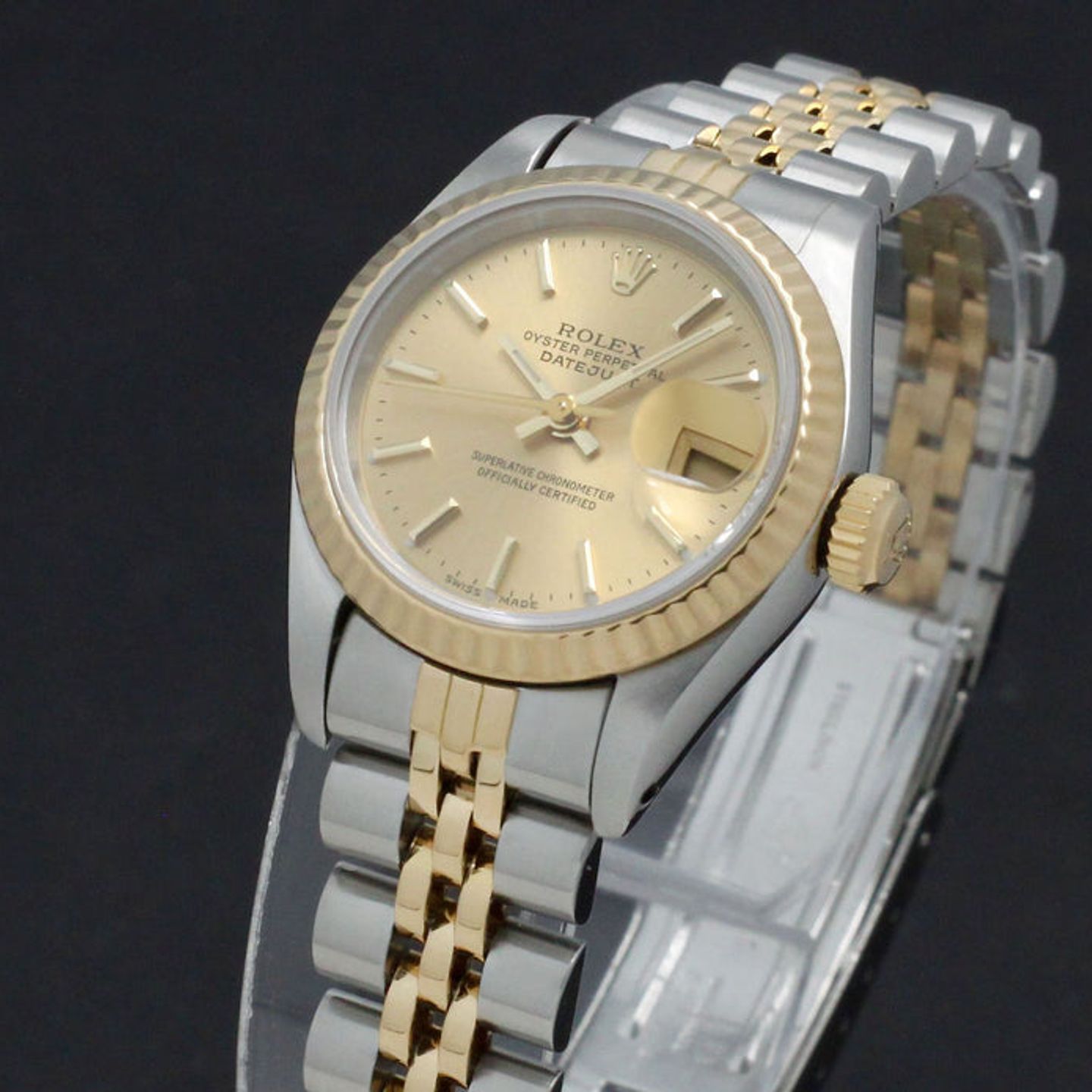 Rolex Lady-Datejust 69173 (1987) - Gold dial 26 mm Gold/Steel case (7/7)