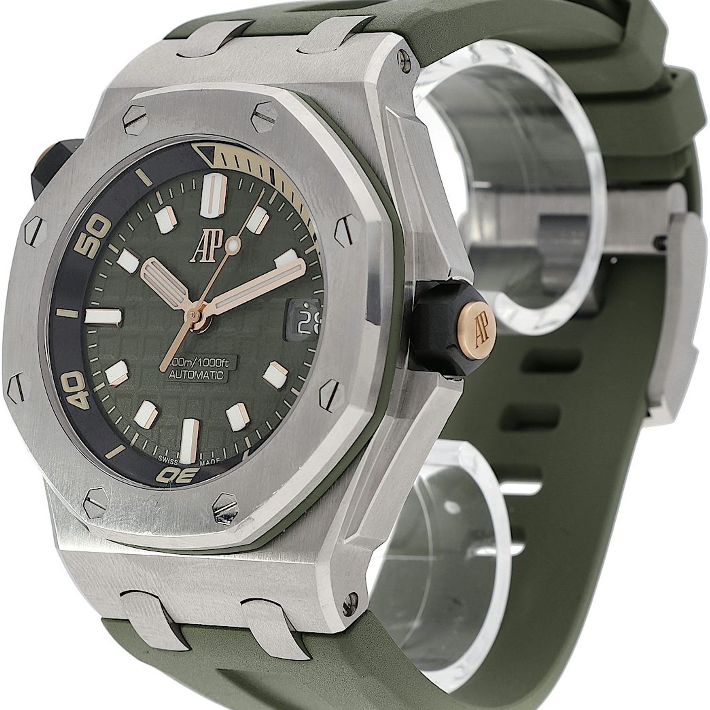 Audemars Piguet Royal Oak Offshore Diver 15720ST.OO.A052CA.01 (2022) - Green dial 42 mm Steel case (3/5)