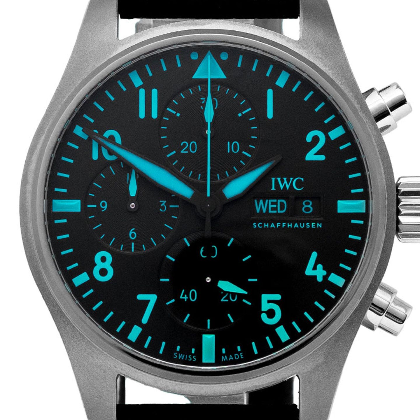 IWC Pilot Chronograph IW388108 (Onbekend (willekeurig serienummer)) - Zwart wijzerplaat 41mm Titanium (2/6)