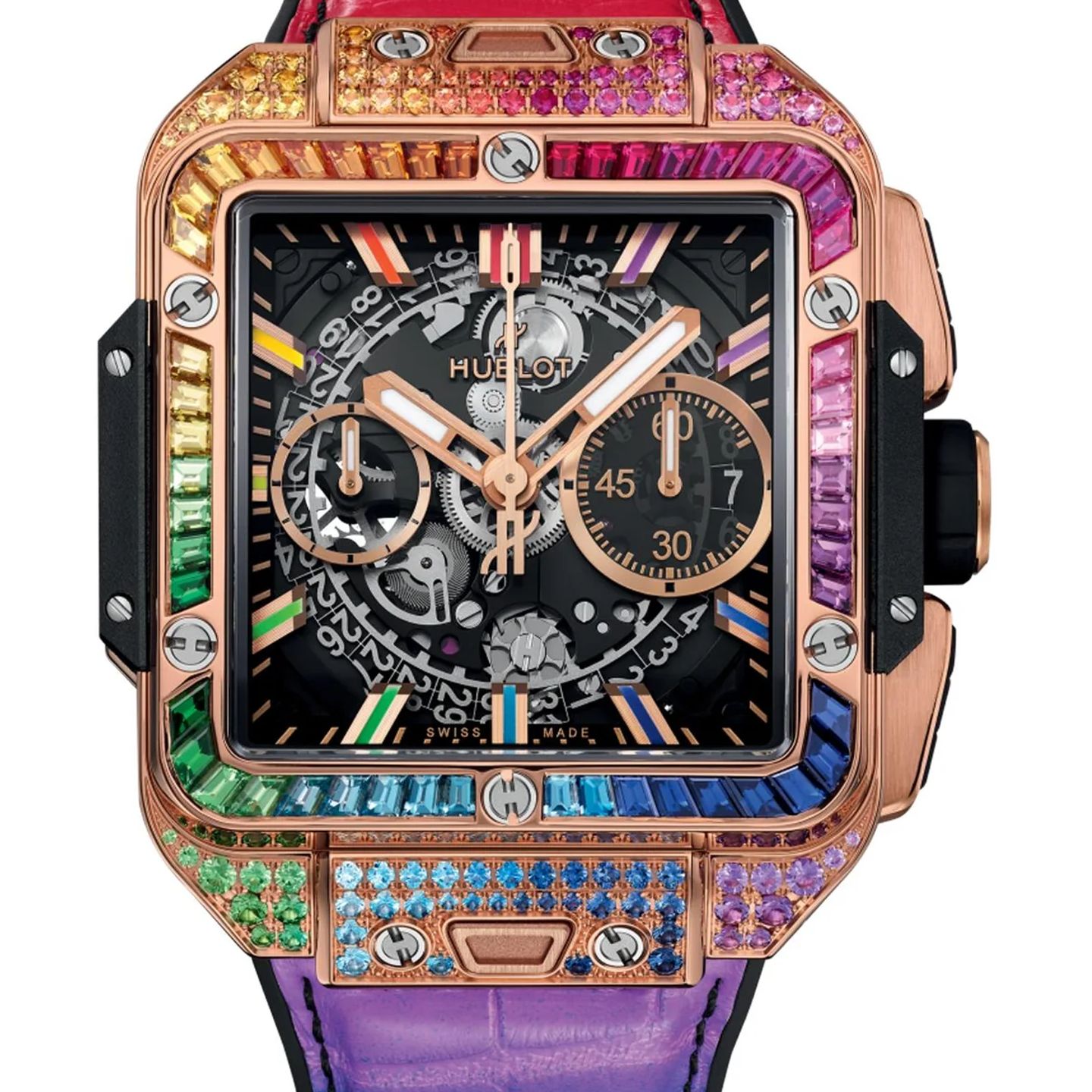 Hublot Square Bang 821.OX.0118.LR.0999 (2026) - Transparant wijzerplaat 42mm Roségoud (1/1)