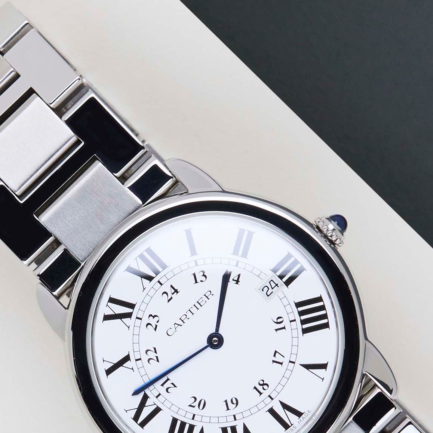 Cartier Ronde Solo de Cartier W6701005 (2014) - Zilver wijzerplaat 36mm Staal (3/8)