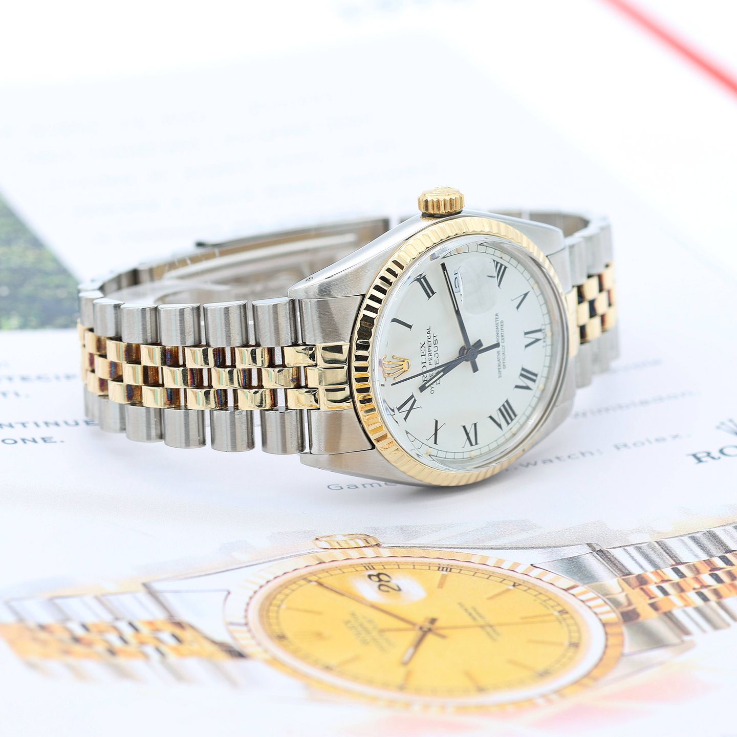 Rolex Datejust 36 16013 (Onbekend (willekeurig serienummer)) - Wit wijzerplaat 36mm Goud/Staal (6/7)