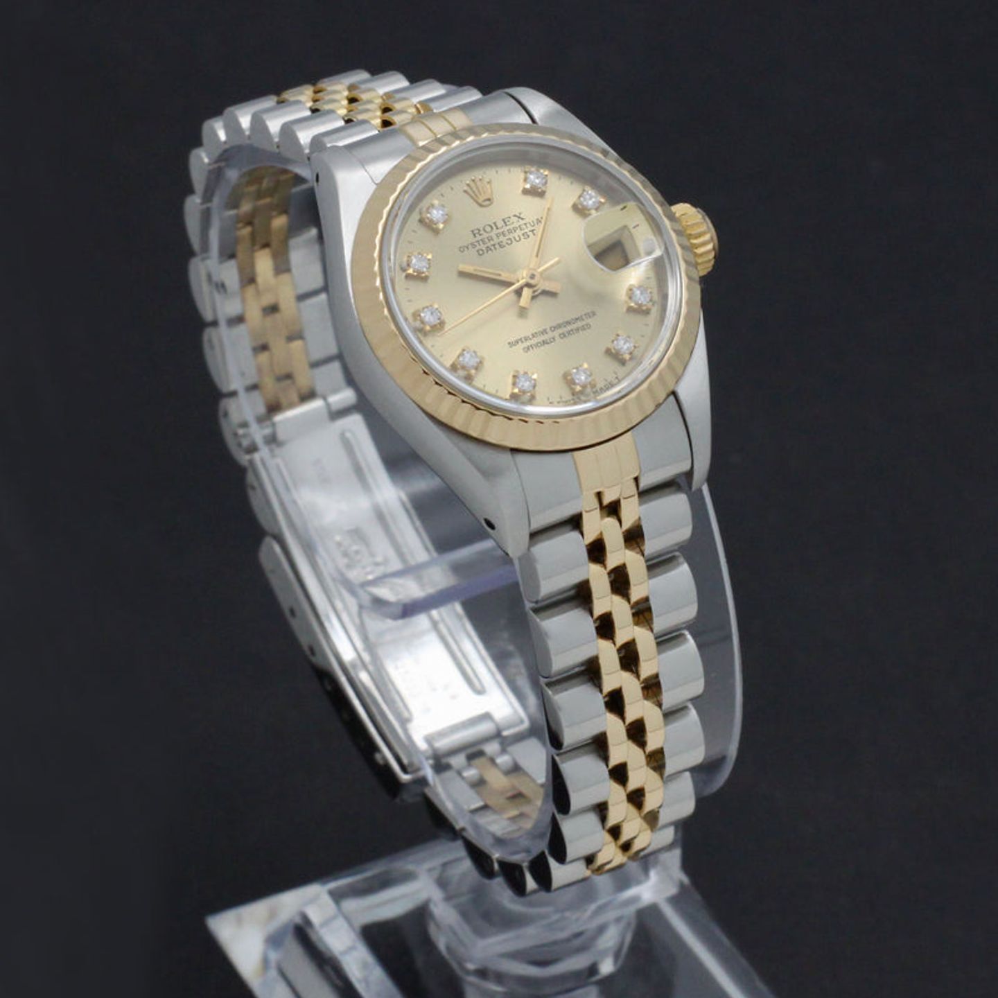 Rolex Lady-Datejust 69173 (1989) - Gold dial 26 mm Gold/Steel case (4/7)