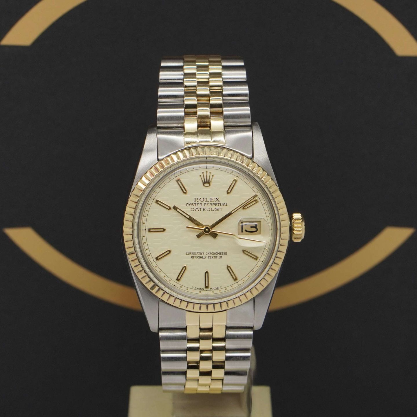 Rolex Datejust 36 16013 (1980) - Yellow dial 36 mm Gold/Steel case (1/7)