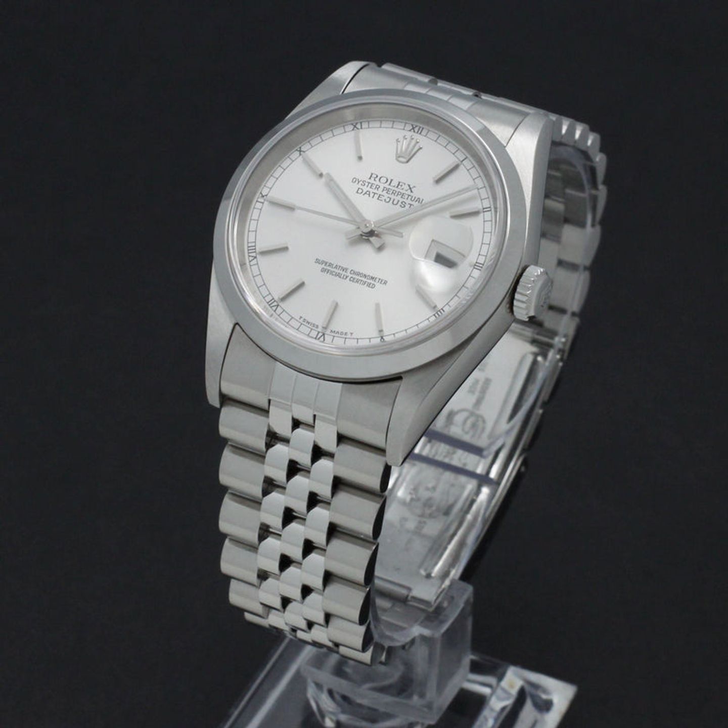 Rolex Datejust 36 16200 (1999) - Zilver wijzerplaat 36mm Staal (2/7)