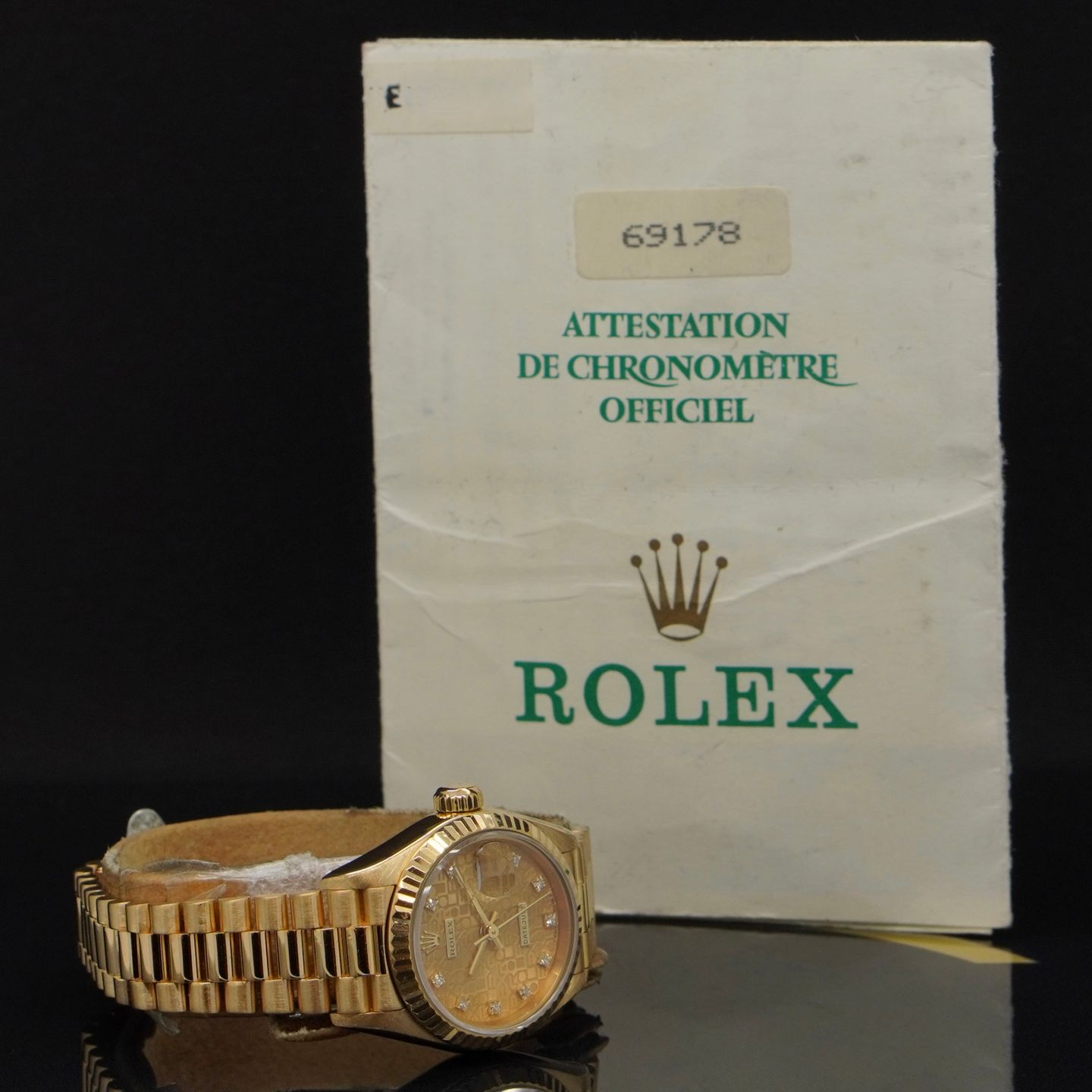 Rolex Lady-Datejust 69178 (1992) - Gold dial 26 mm Yellow Gold case (5/7)