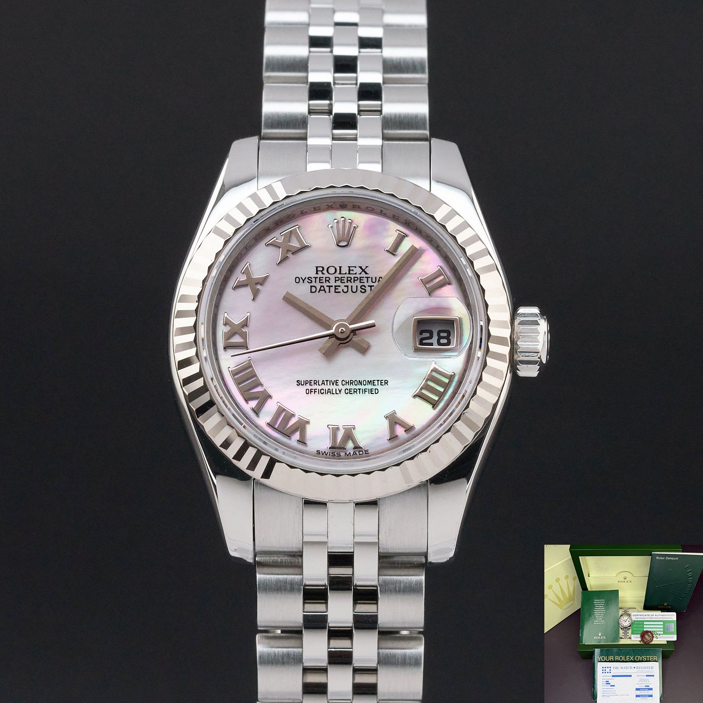 Rolex Lady-Datejust 179174 (2006) - 26mm Staal (1/8)