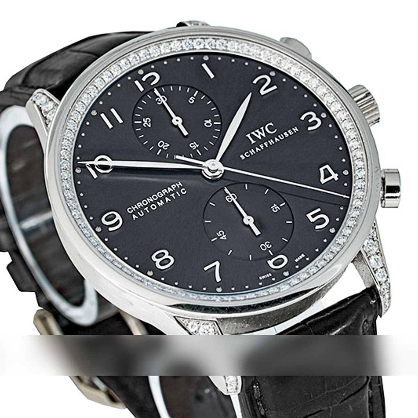 IWC Portuguese Chronograph IW371439 (2006) - Grey dial 41 mm White Gold case (3/5)