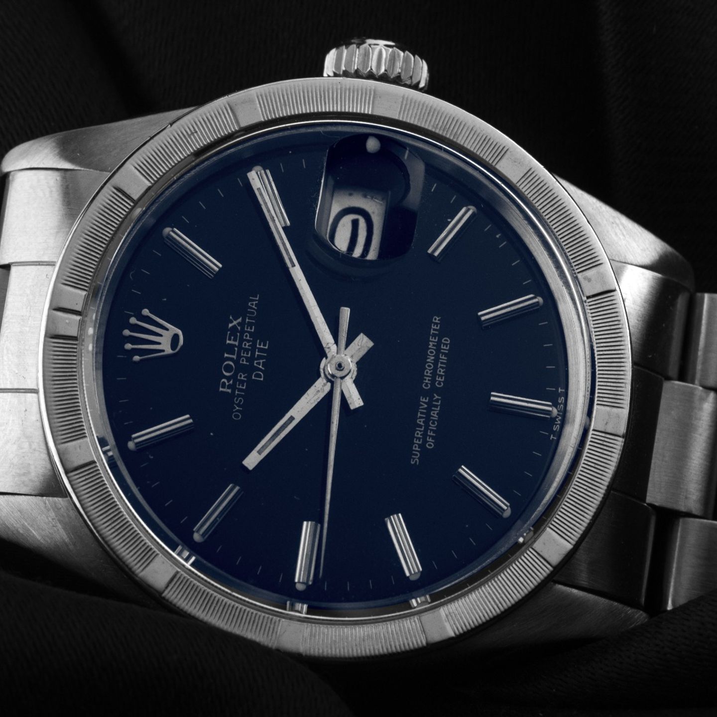 Rolex Oyster Perpetual Date 1501 (1971) - Blue dial 34 mm Steel case (3/8)