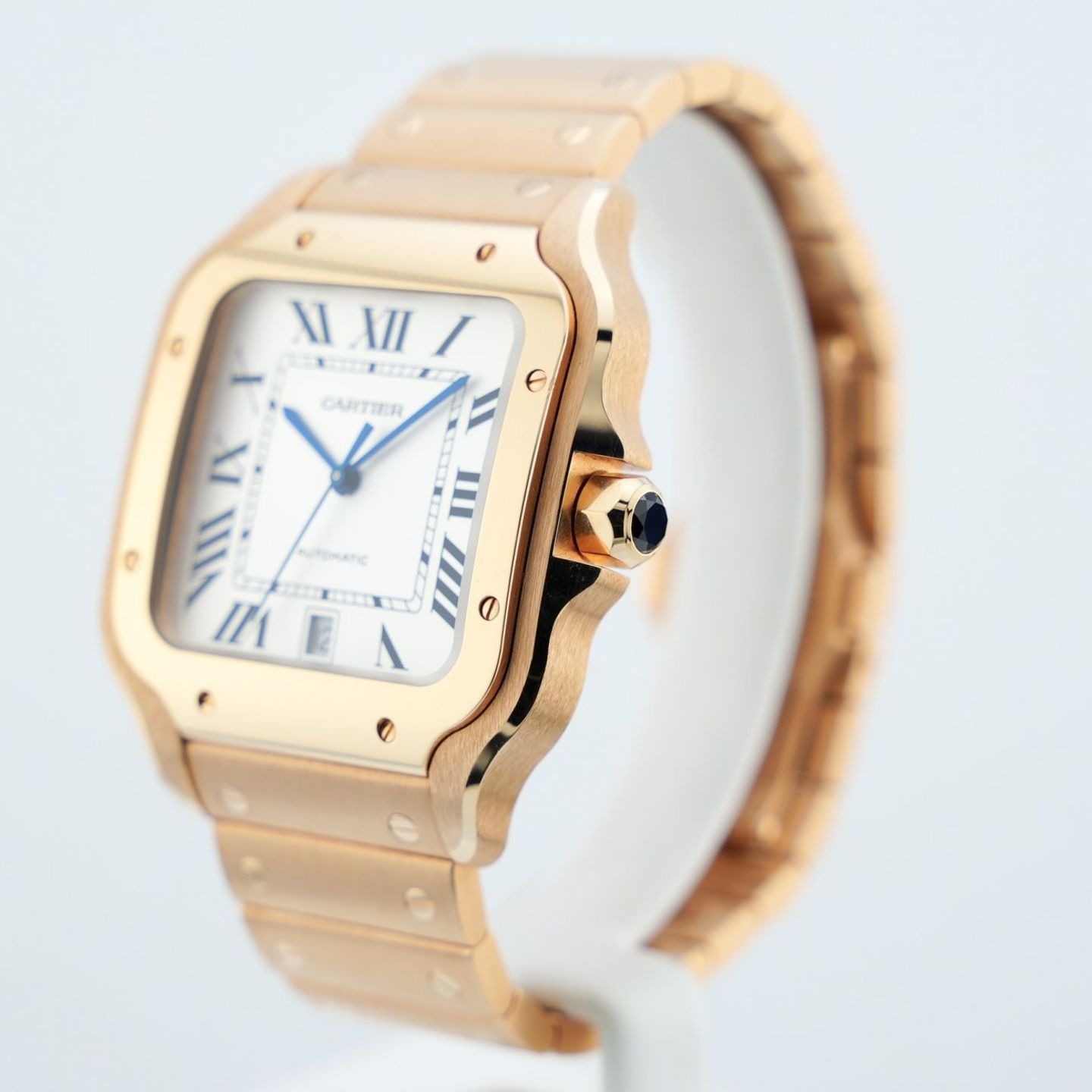 Cartier Santos WGSA0031 (Unknown (random serial)) - White dial 39 mm Rose Gold case (2/8)
