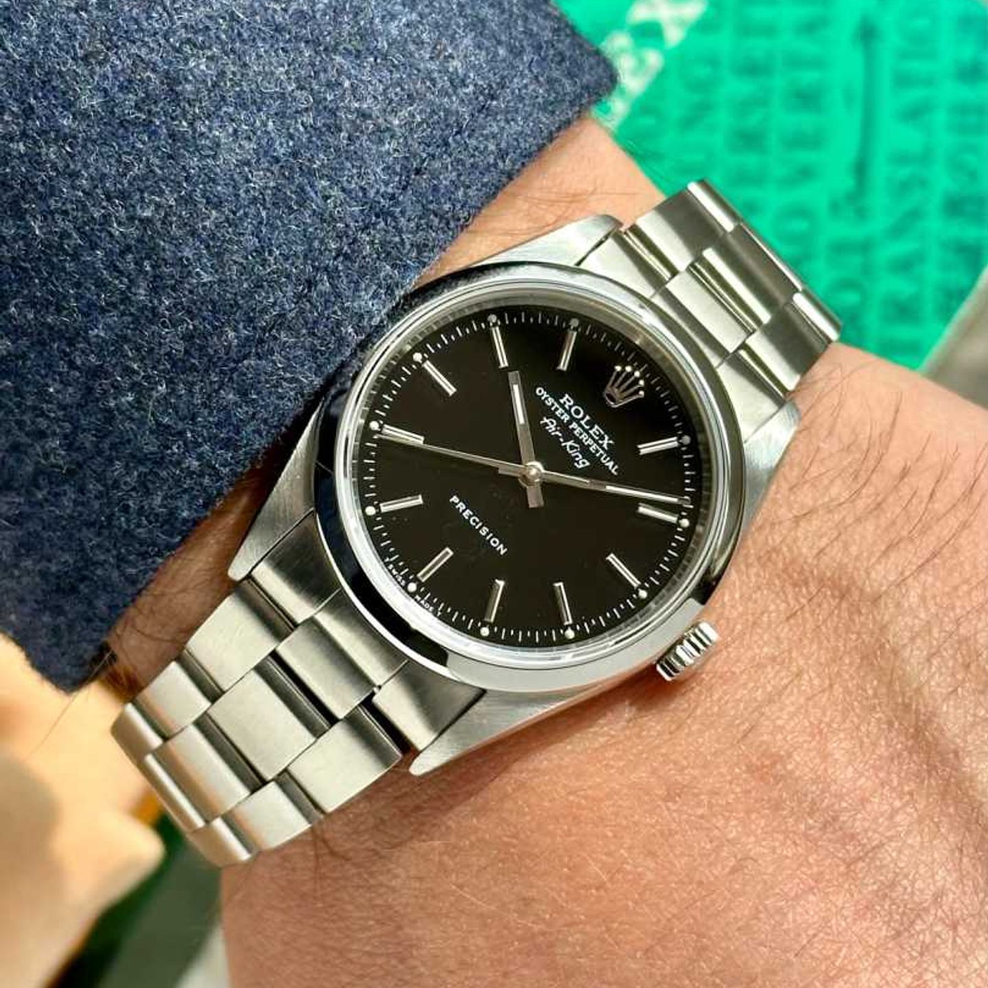 Rolex Air-King 14000 (1999) - Zwart wijzerplaat 34mm Staal (2/8)