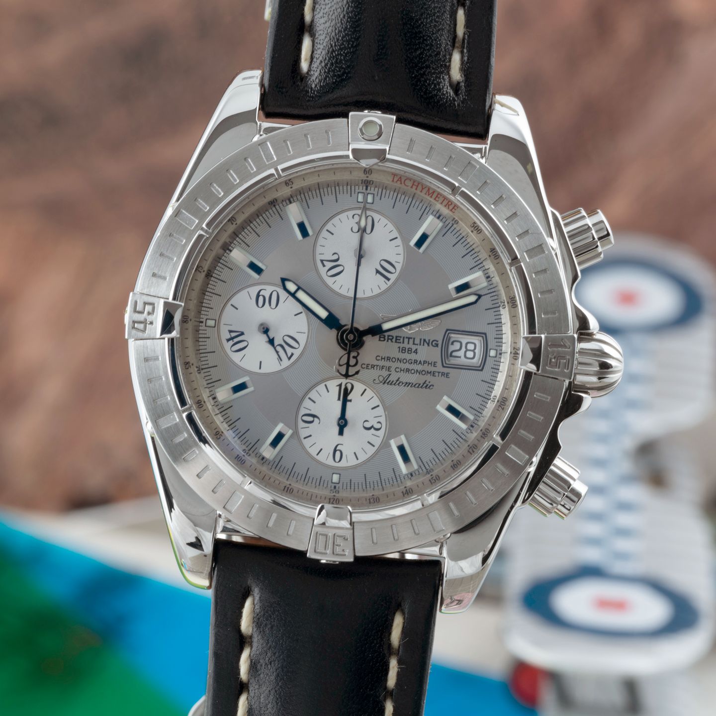 Breitling Chronomat Evolution A13356 (2005) - Grijs wijzerplaat 44mm Staal (3/8)