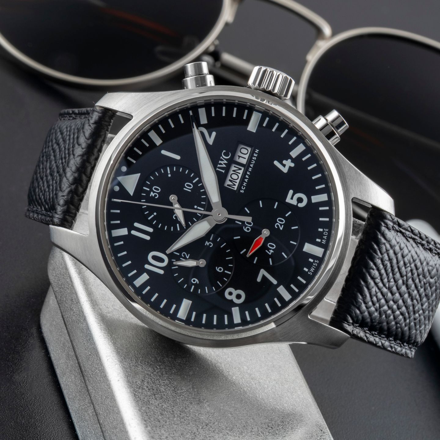 IWC Pilot Chronograph IW378001 (Unknown (random serial)) - Black dial 43 mm Steel case (2/8)