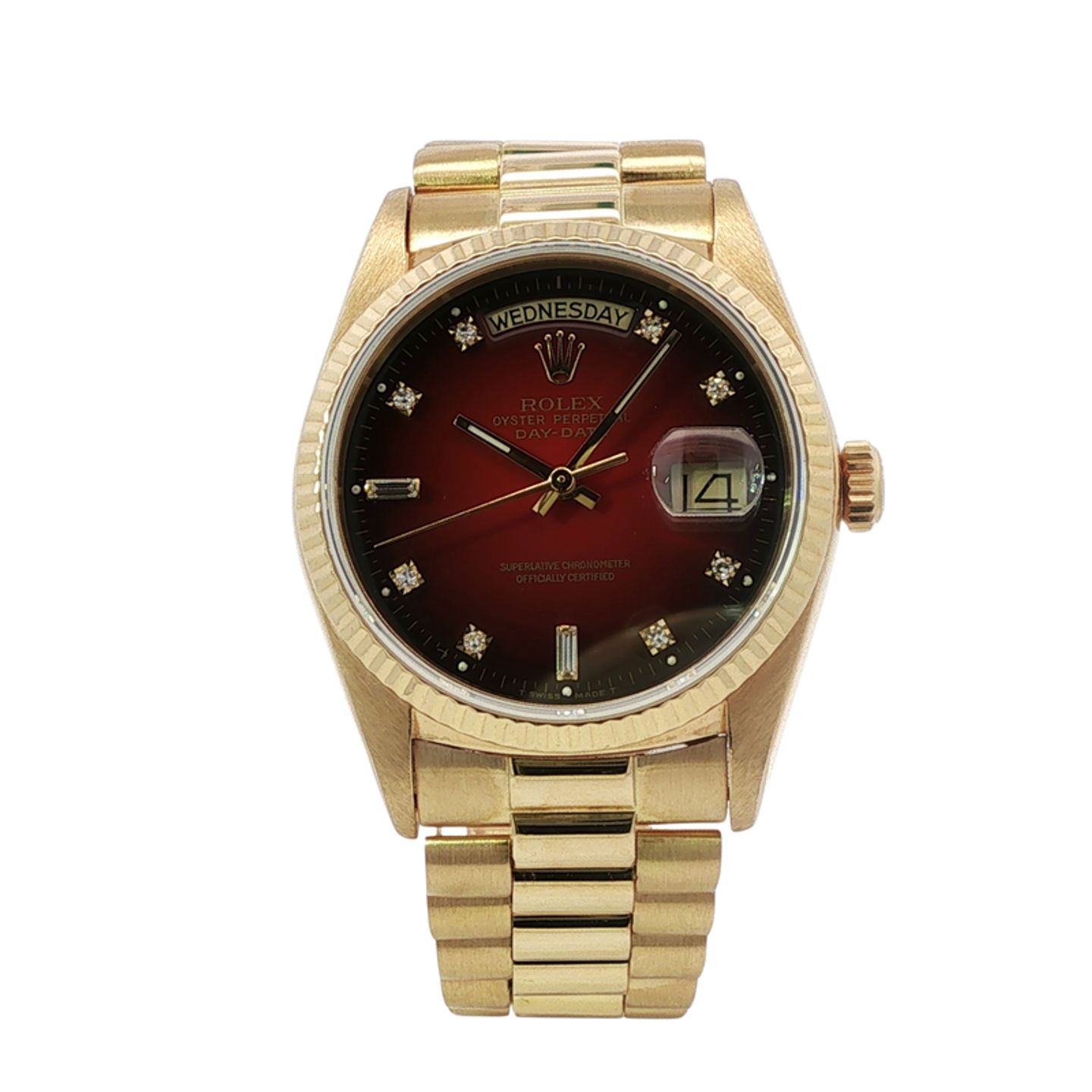 Rolex Day-Date 36 18038 (1986) - Rood wijzerplaat 36mm Geelgoud (1/6)