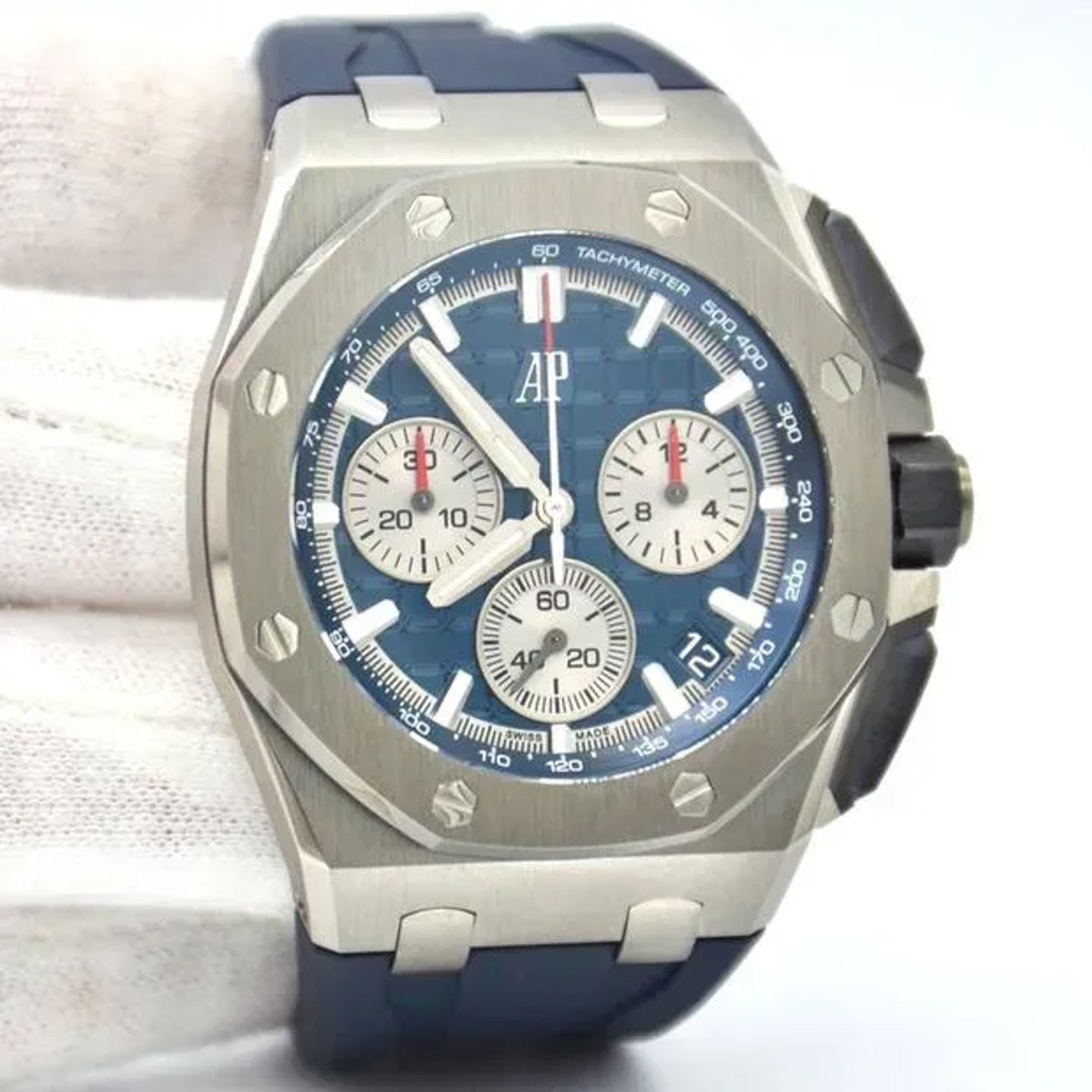 Audemars Piguet Royal Oak Offshore Chronograph 26420TI.OO.A027CA.01 (2023) - Blue dial 43 mm Titanium case (5/6)