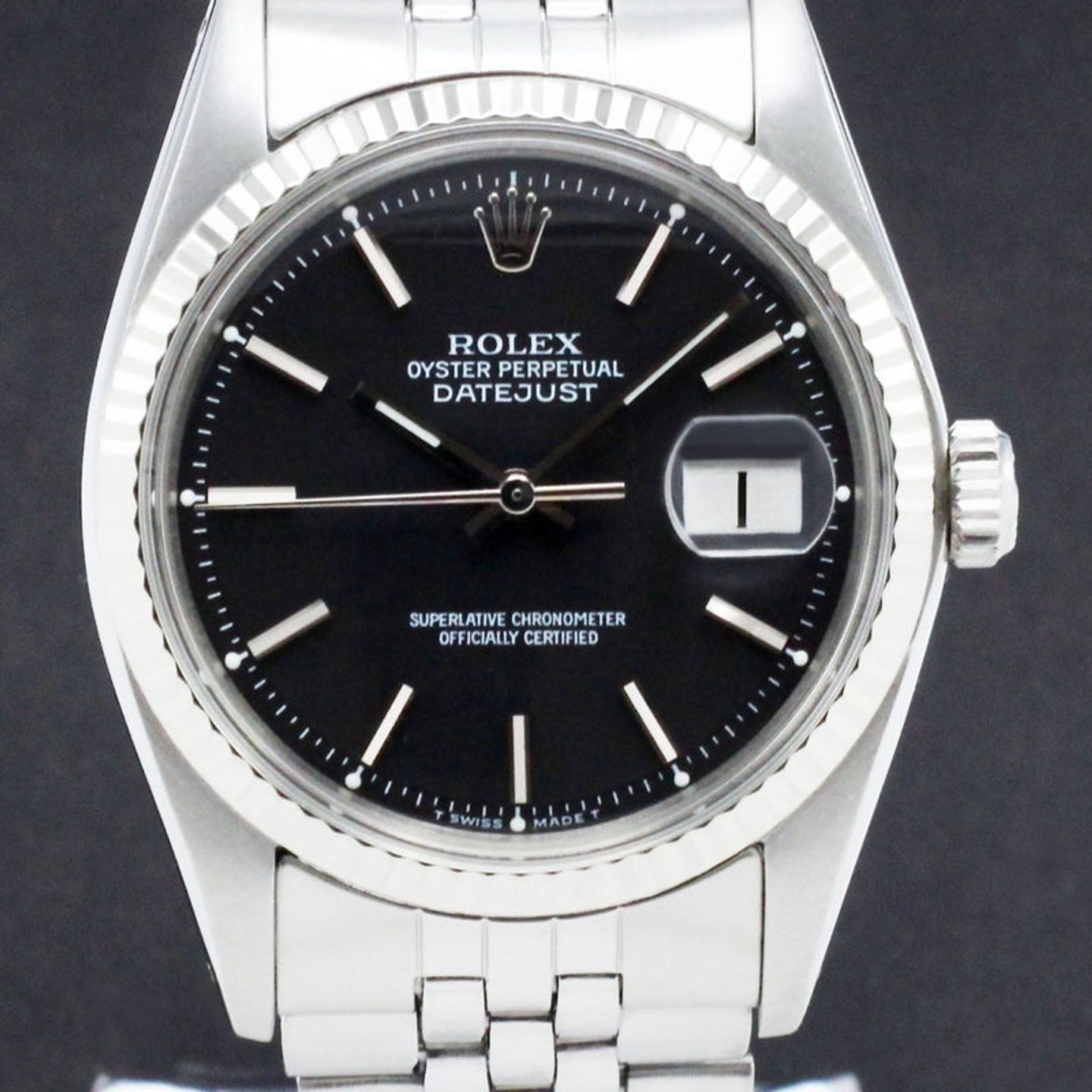 Rolex Datejust 1601 (1975) - Black dial 36 mm Steel case (1/7)