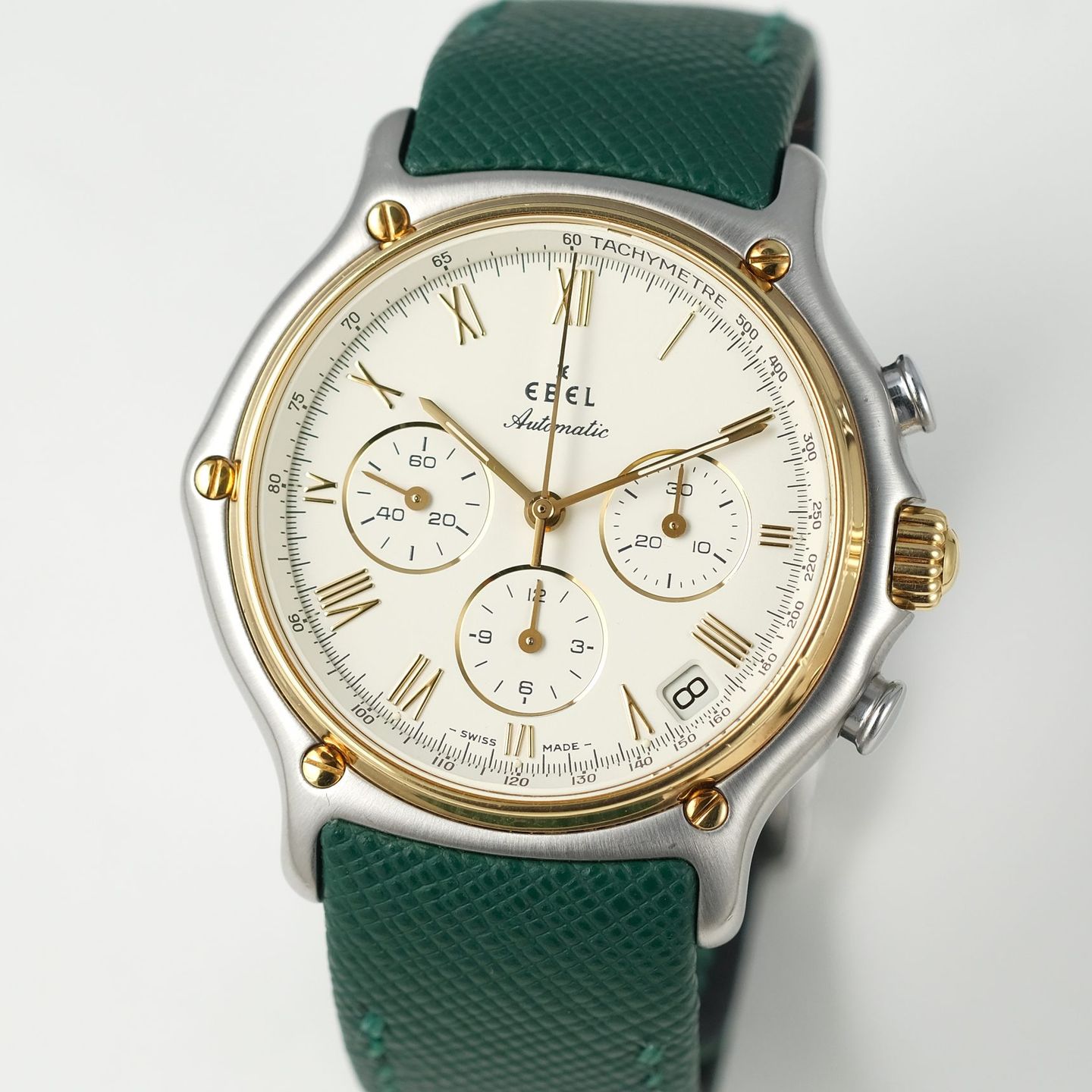 Ebel 1911 1134901 (1990) - White dial 40 mm Steel case (3/8)