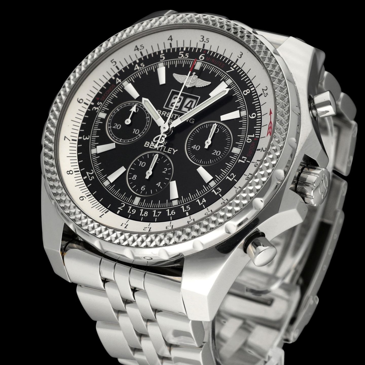 Breitling Bentley 6.75 A44362 (2007) - Black dial 48 mm Steel case (7/8)