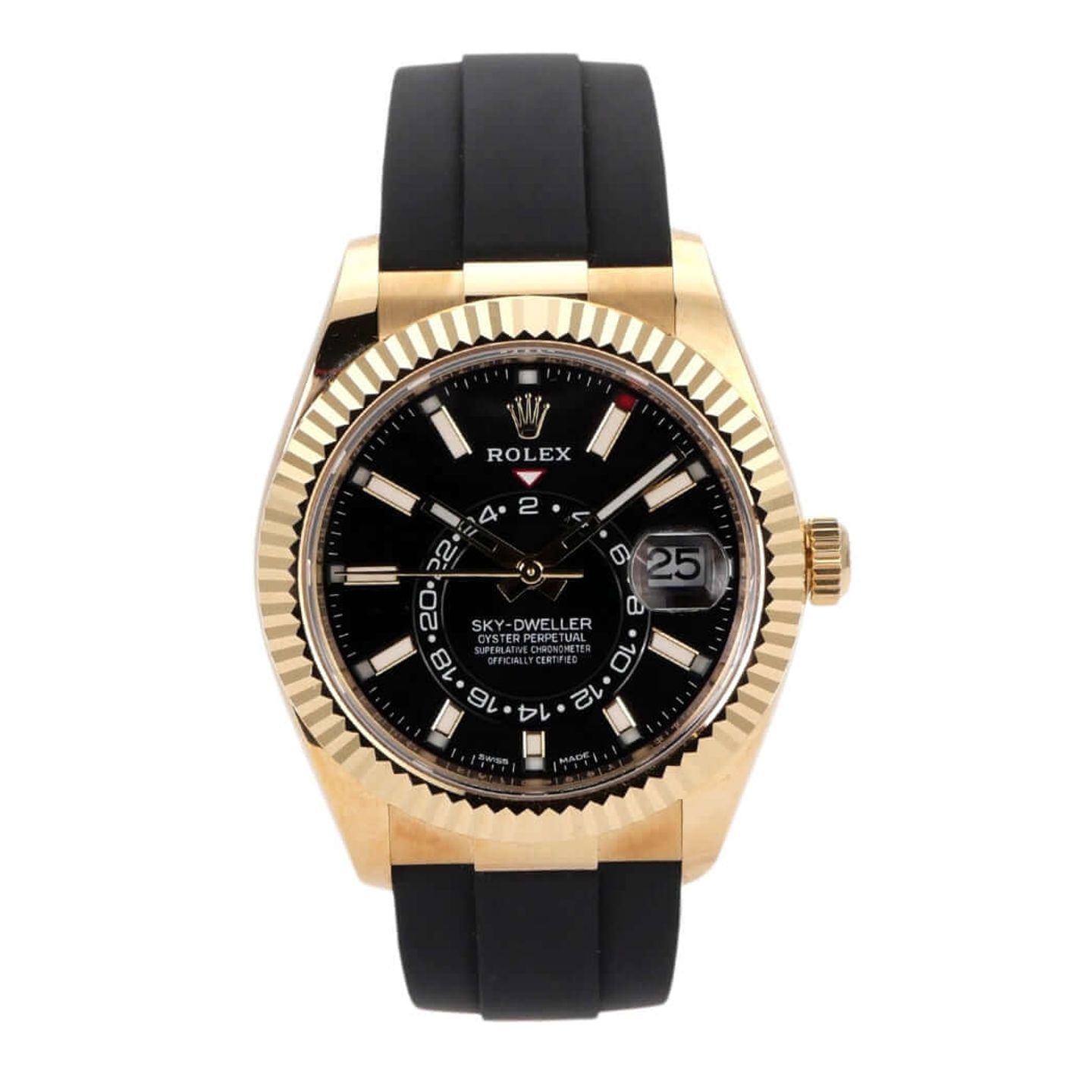 Rolex Sky-Dweller 326238 (2021) - Black dial 42 mm Yellow Gold case (2/8)