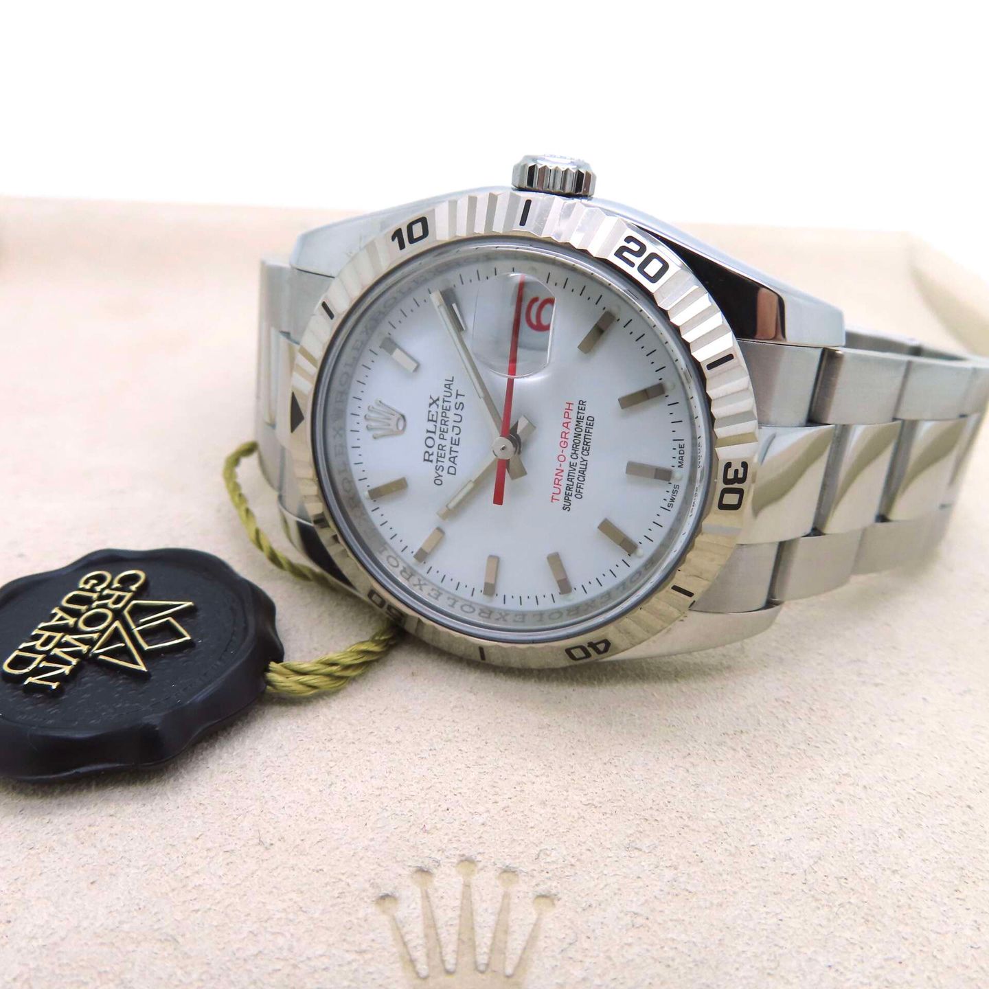 Rolex Datejust Turn-O-Graph 116264 (2008) - White dial 36 mm Steel case (3/8)