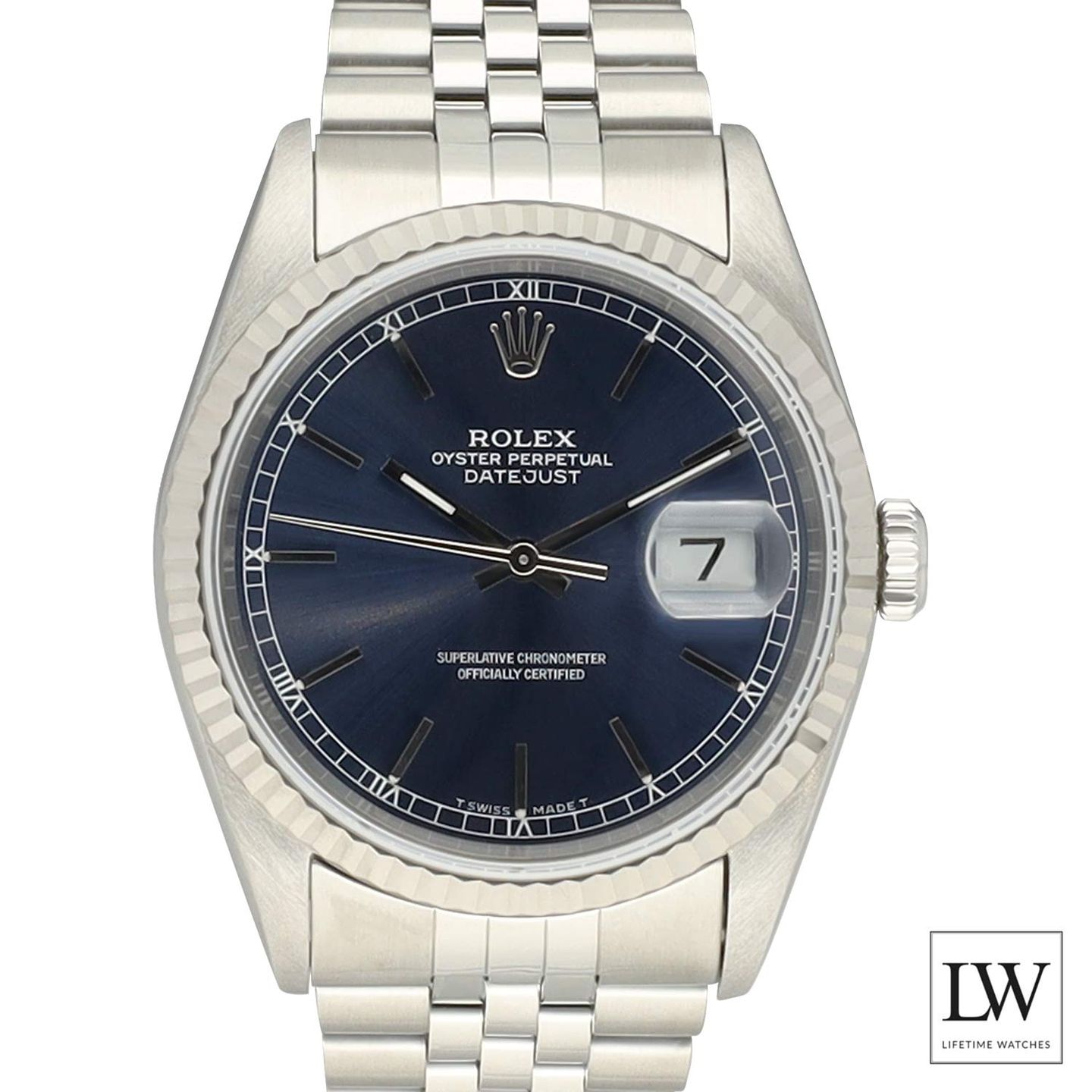 Rolex Datejust 36 16234 (1994) - Blauw wijzerplaat 36mm Staal (2/8)