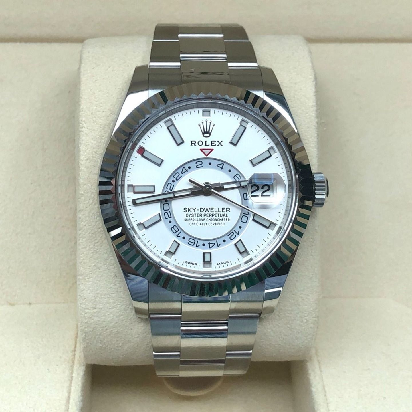 Rolex Sky-Dweller 326934 (2022) - Wit wijzerplaat 42mm Staal (8/8)