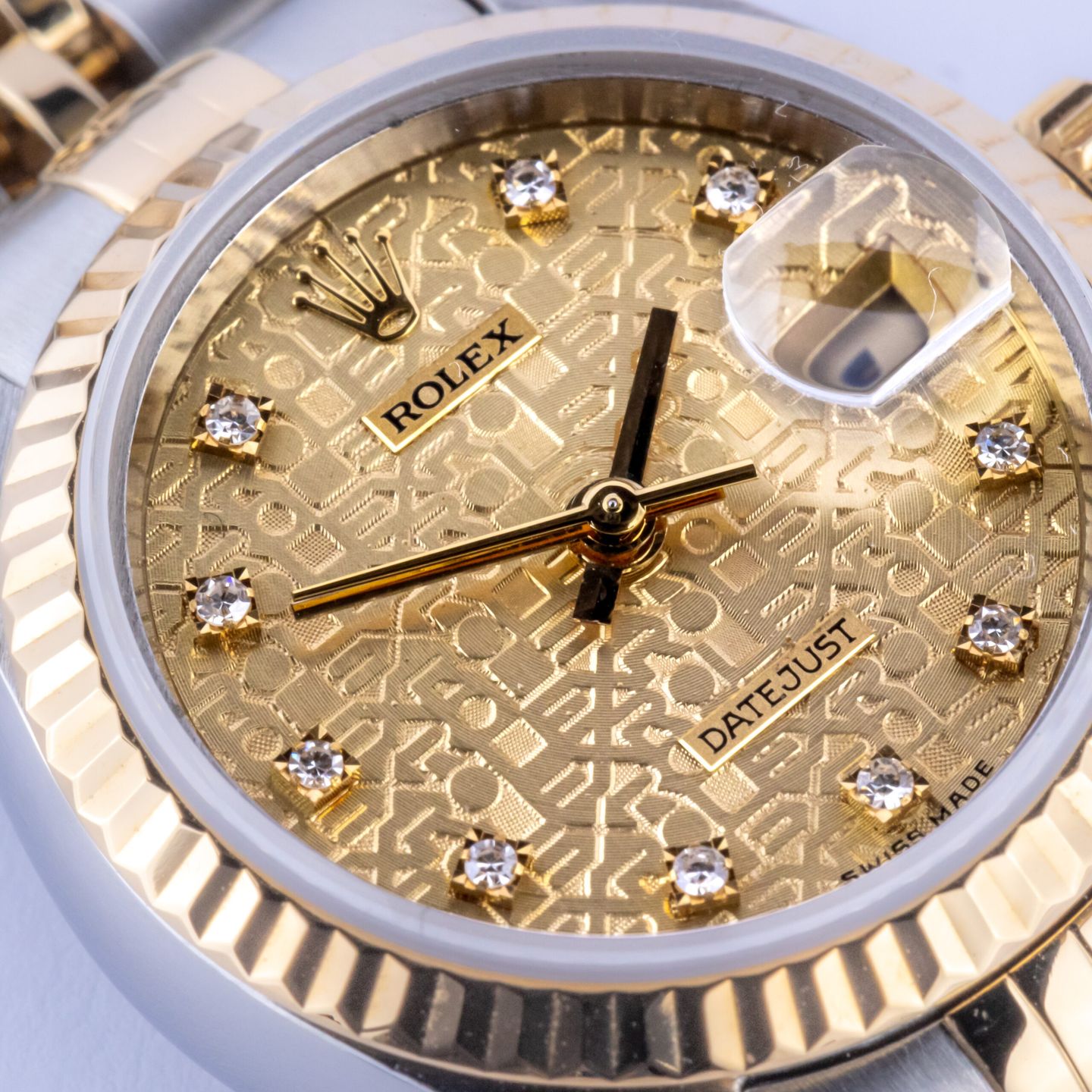 Rolex Lady-Datejust 69173 (1989) - Champagne wijzerplaat 26mm Goud/Staal (2/8)