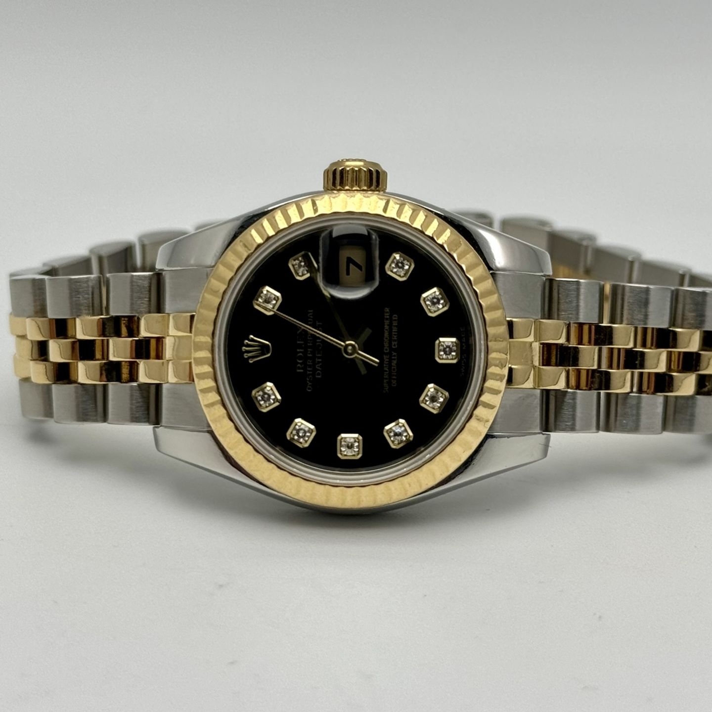 Rolex Lady-Datejust 179173 (2004) - Zwart wijzerplaat 26mm Goud/Staal (2/10)
