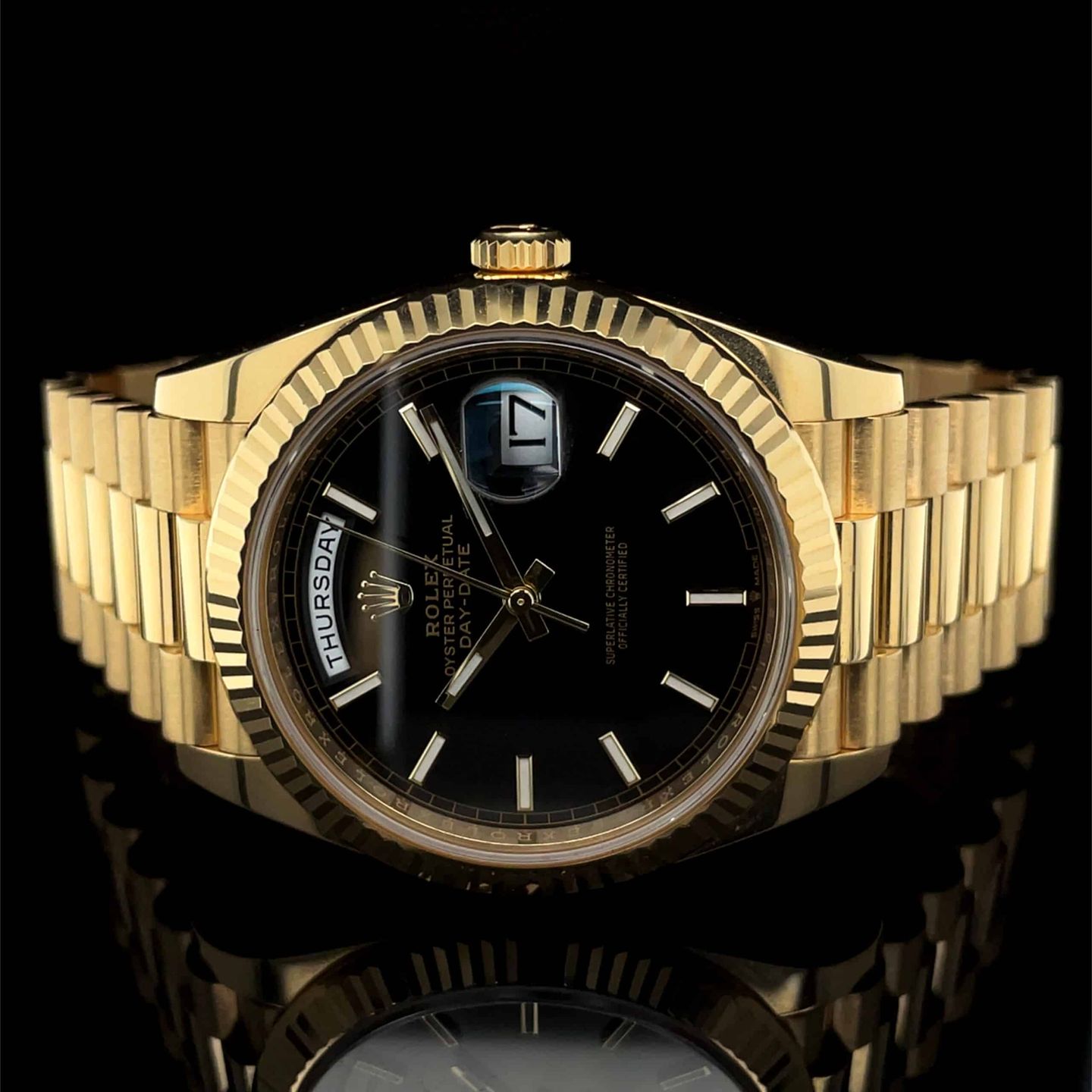 Rolex Day-Date 40 228238 (2021) - Zwart wijzerplaat 40mm Geelgoud (7/8)