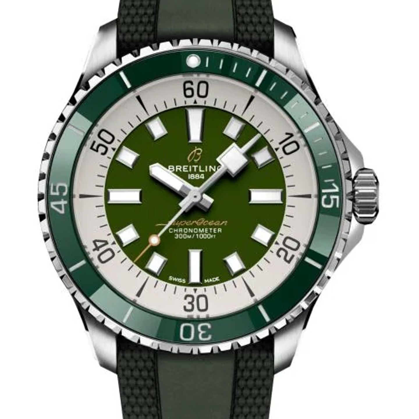 Breitling Superocean 44 A17376A31L1S1 (2026) - Groen wijzerplaat 44mm Staal (1/1)