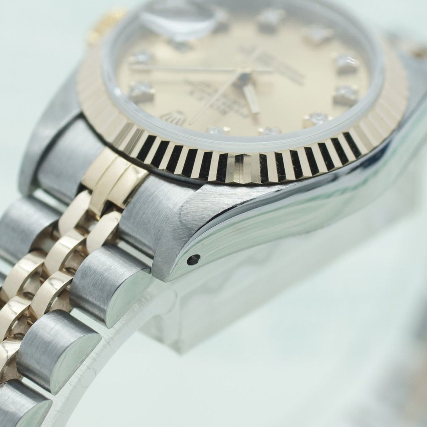 Rolex Lady-Datejust 69173 (1993) - Champagne dial 26 mm Gold/Steel case (8/8)