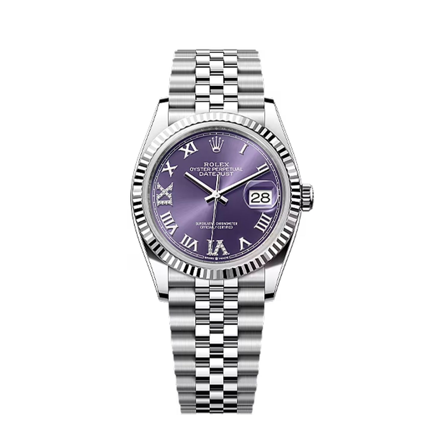 Rolex Datejust 36 126234 (2025) - Purple dial 36 mm Steel case (1/8)