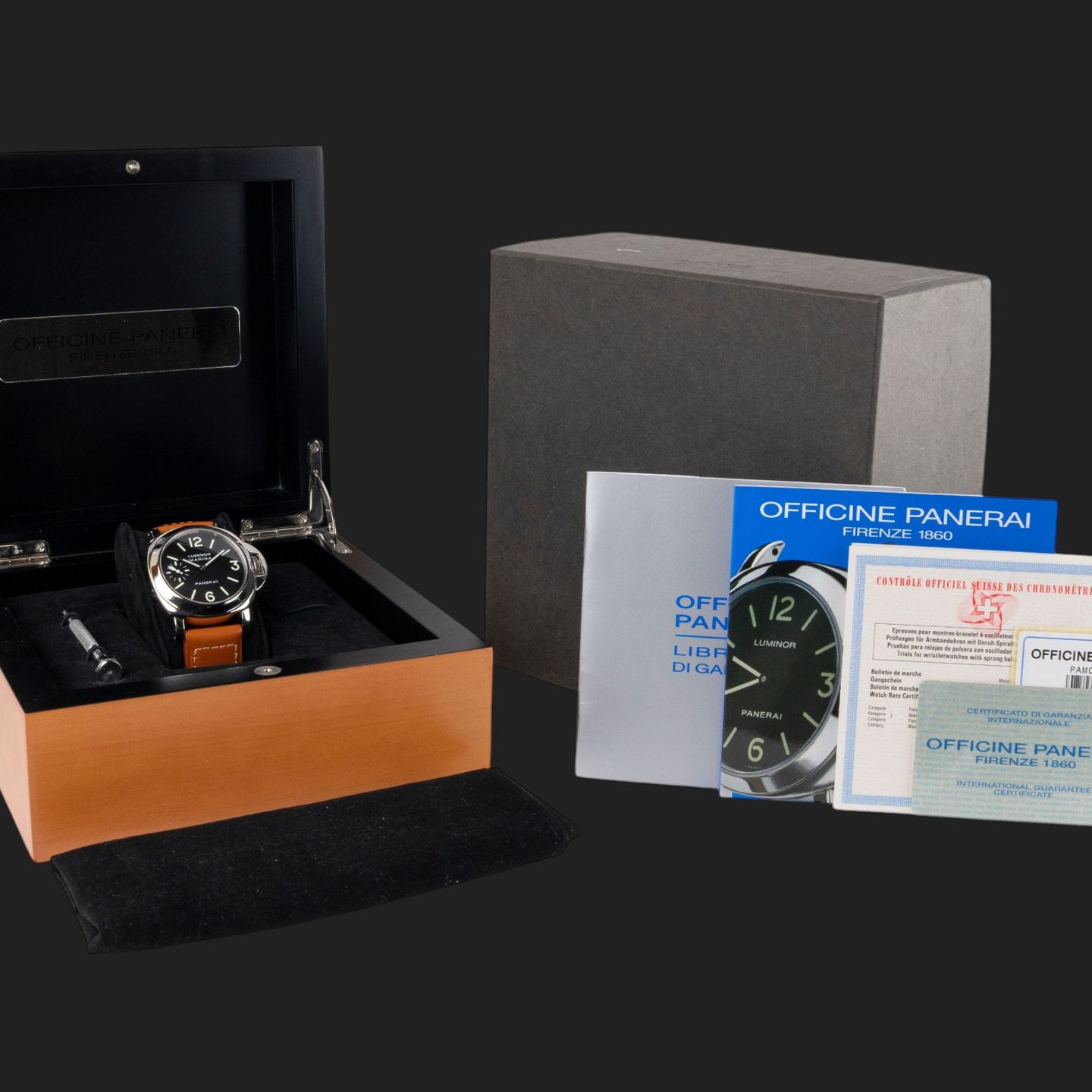 Panerai Luminor Marina PAM00001 (2006) - Zwart wijzerplaat 44mm Staal (8/8)