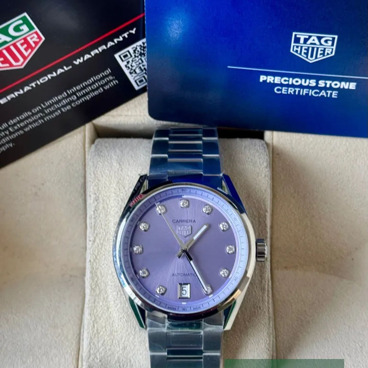 TAG Heuer Carrera WBN2319.BA0001 (2026) - Paars wijzerplaat 36mm Staal (7/7)